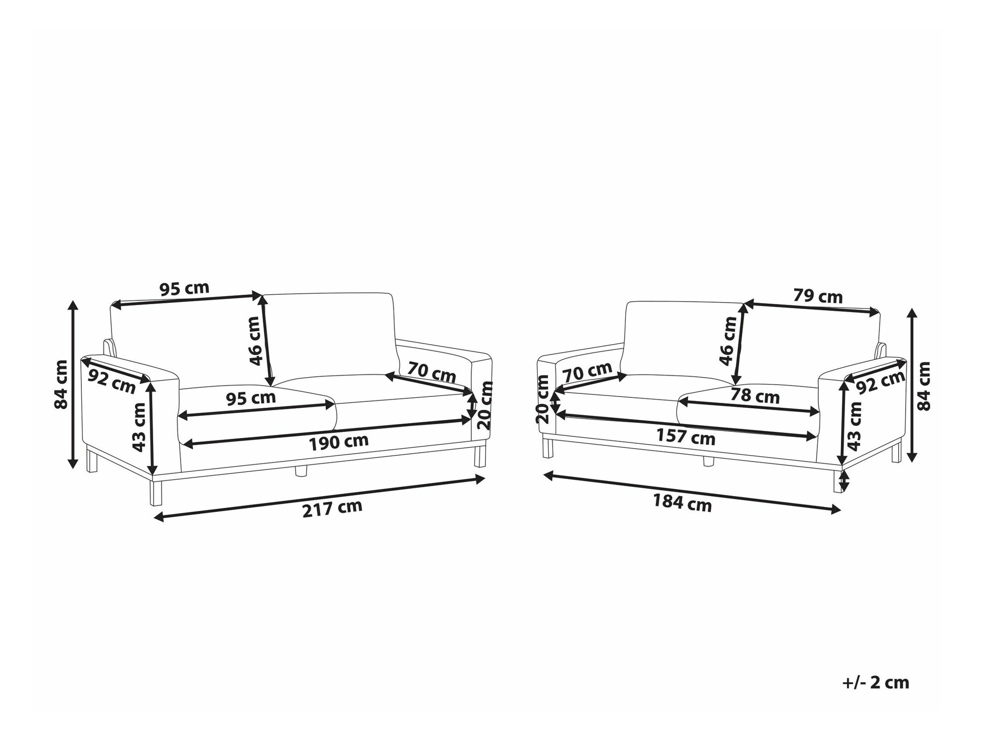 Mīksto mēbeļu komplekts Berwyn 2064 (Pelēks)