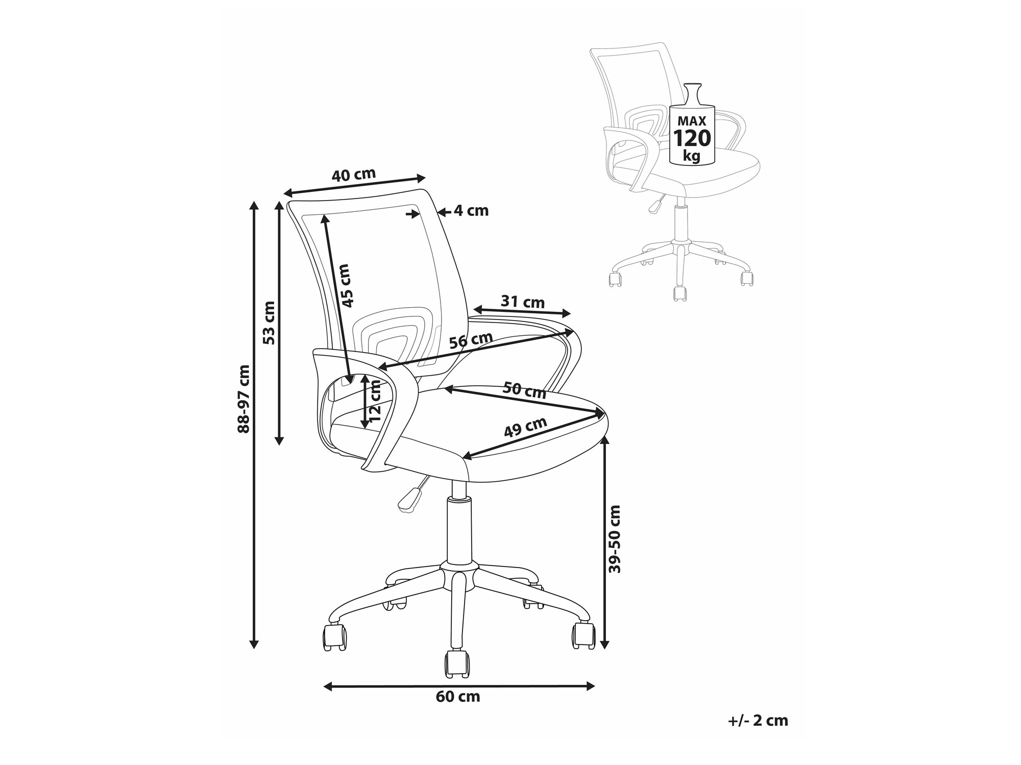 Офисный стул Berwyn 2060 (Серый + Белый)