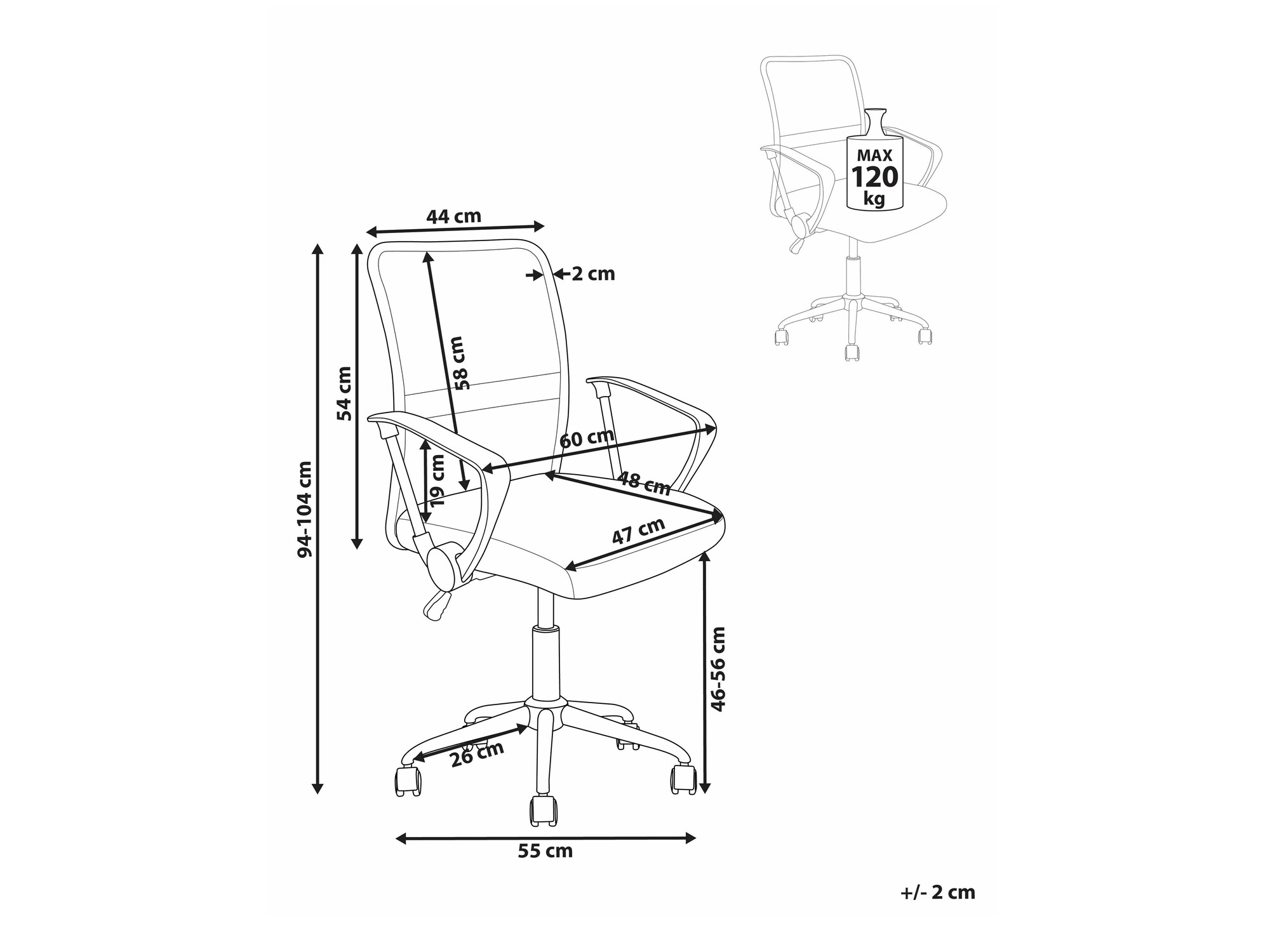 Biroja krēsls Berwyn 2063 (Balts)