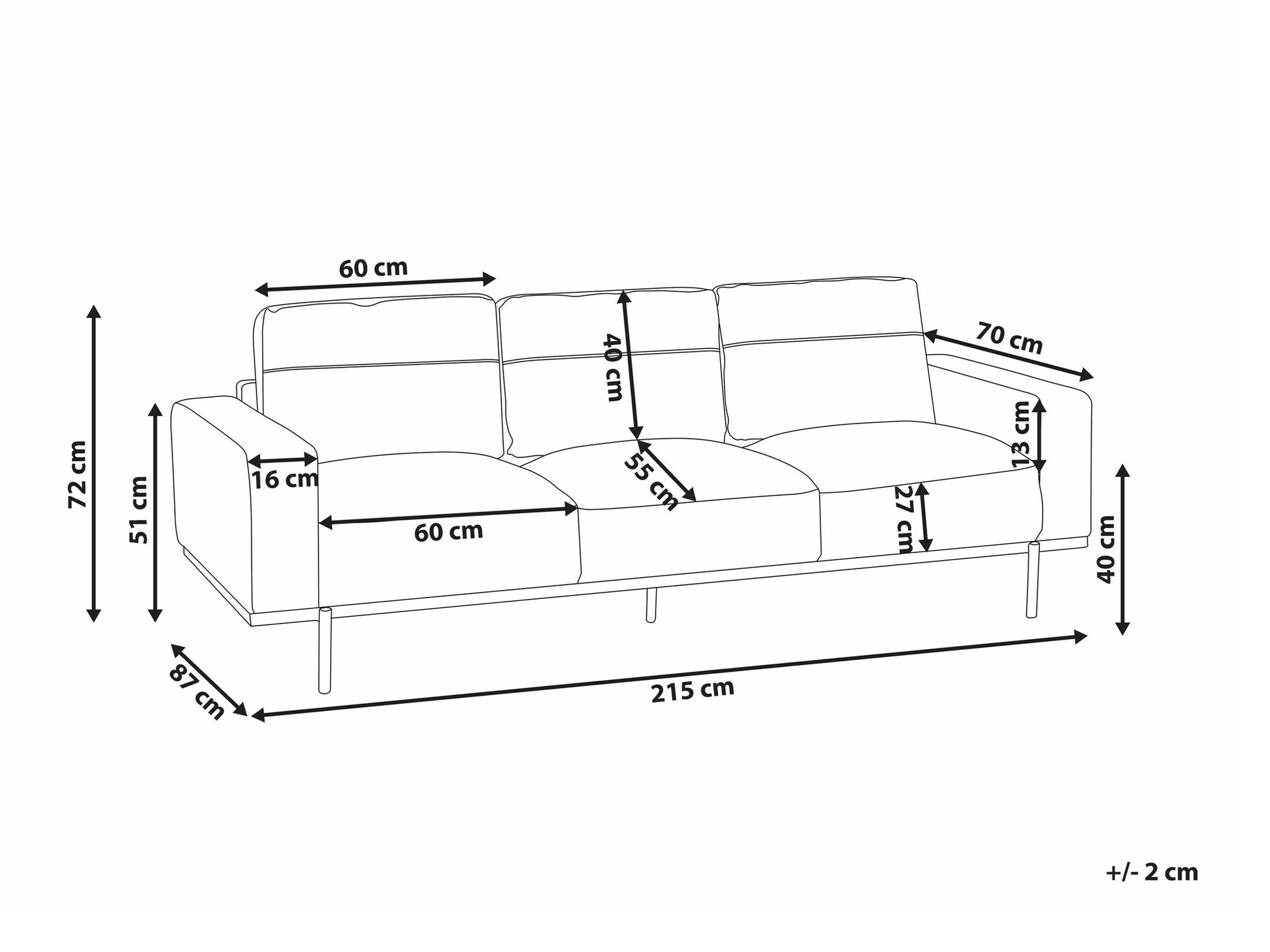 Dīvāns Berwyn 2065 (Balts)