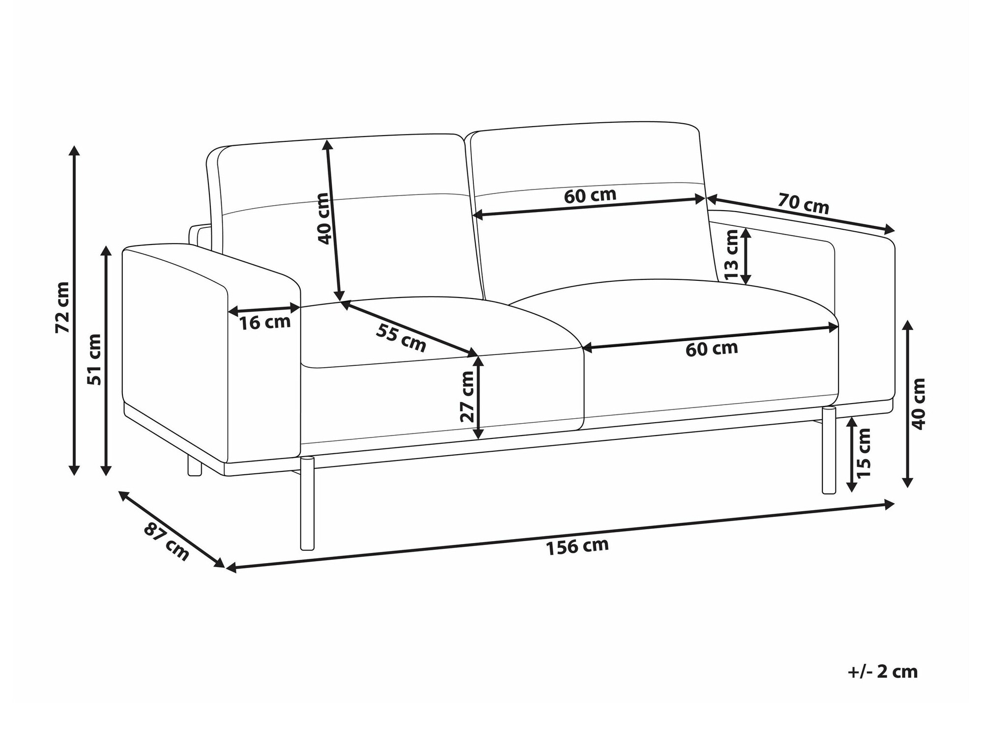 Dīvāns Berwyn 2066 (Brūns)
