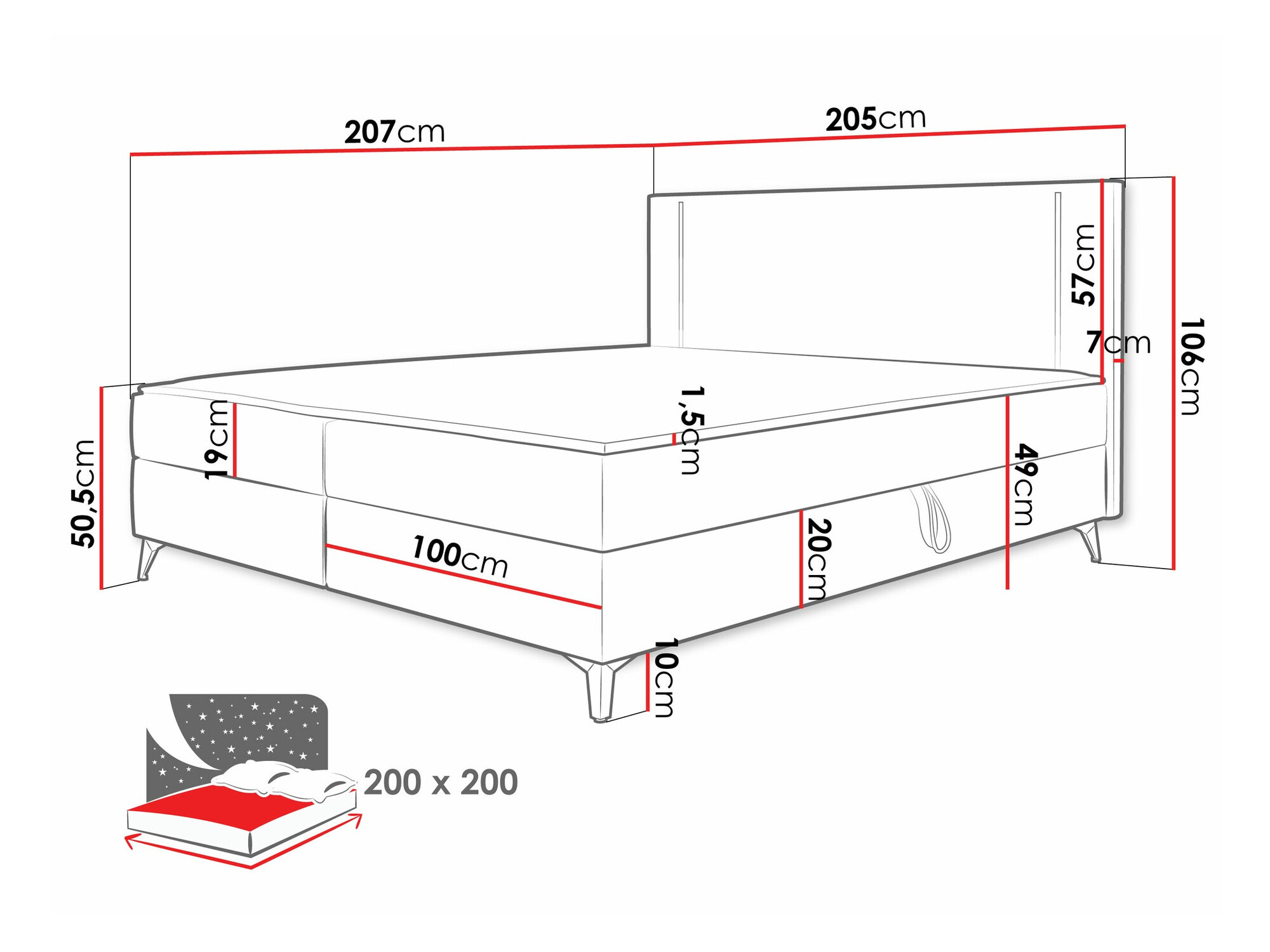 Kontinentālā gulta Memphis 147 (Manila 29)
