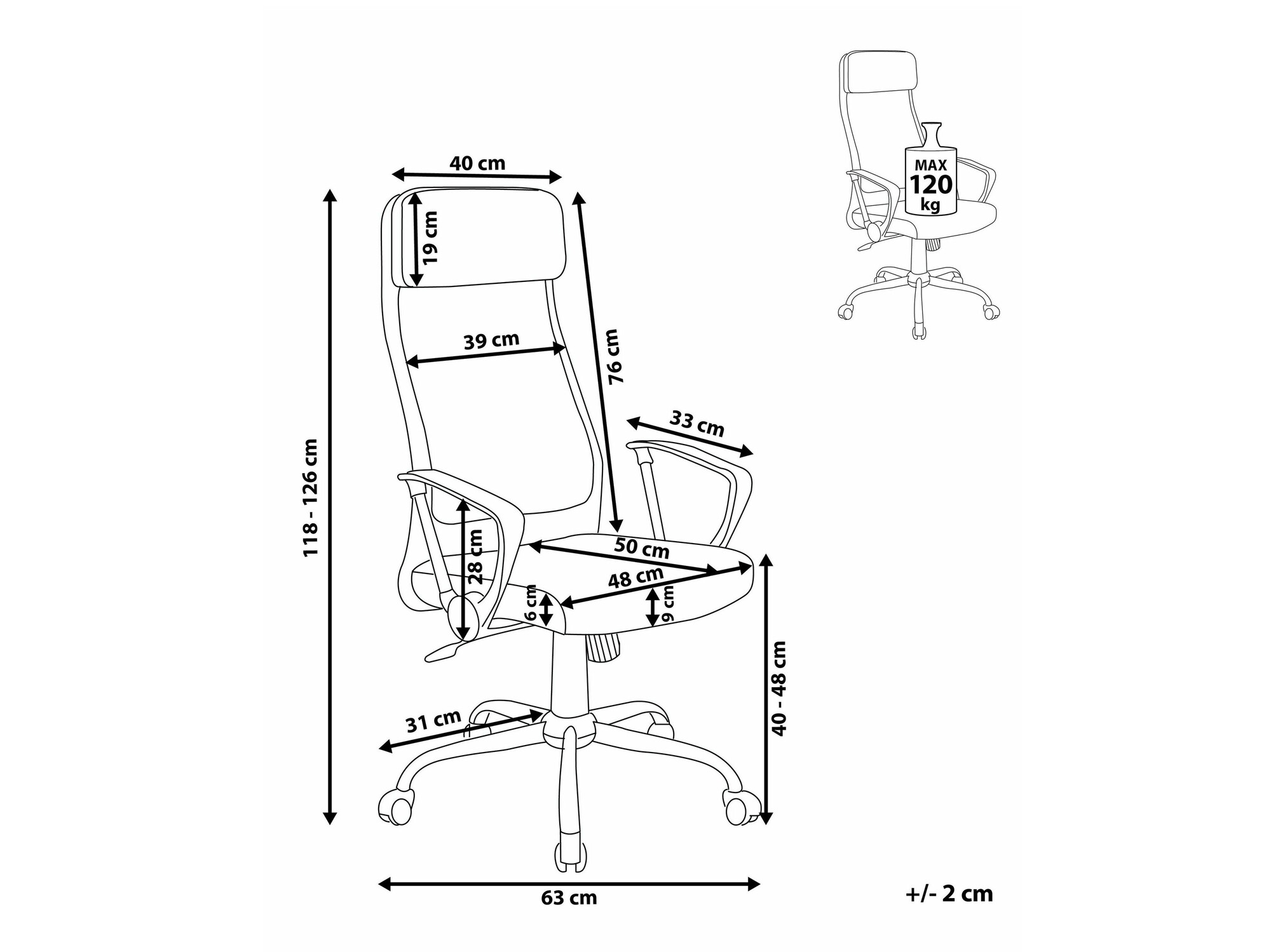 Biroja krēsls Berwyn 2072
