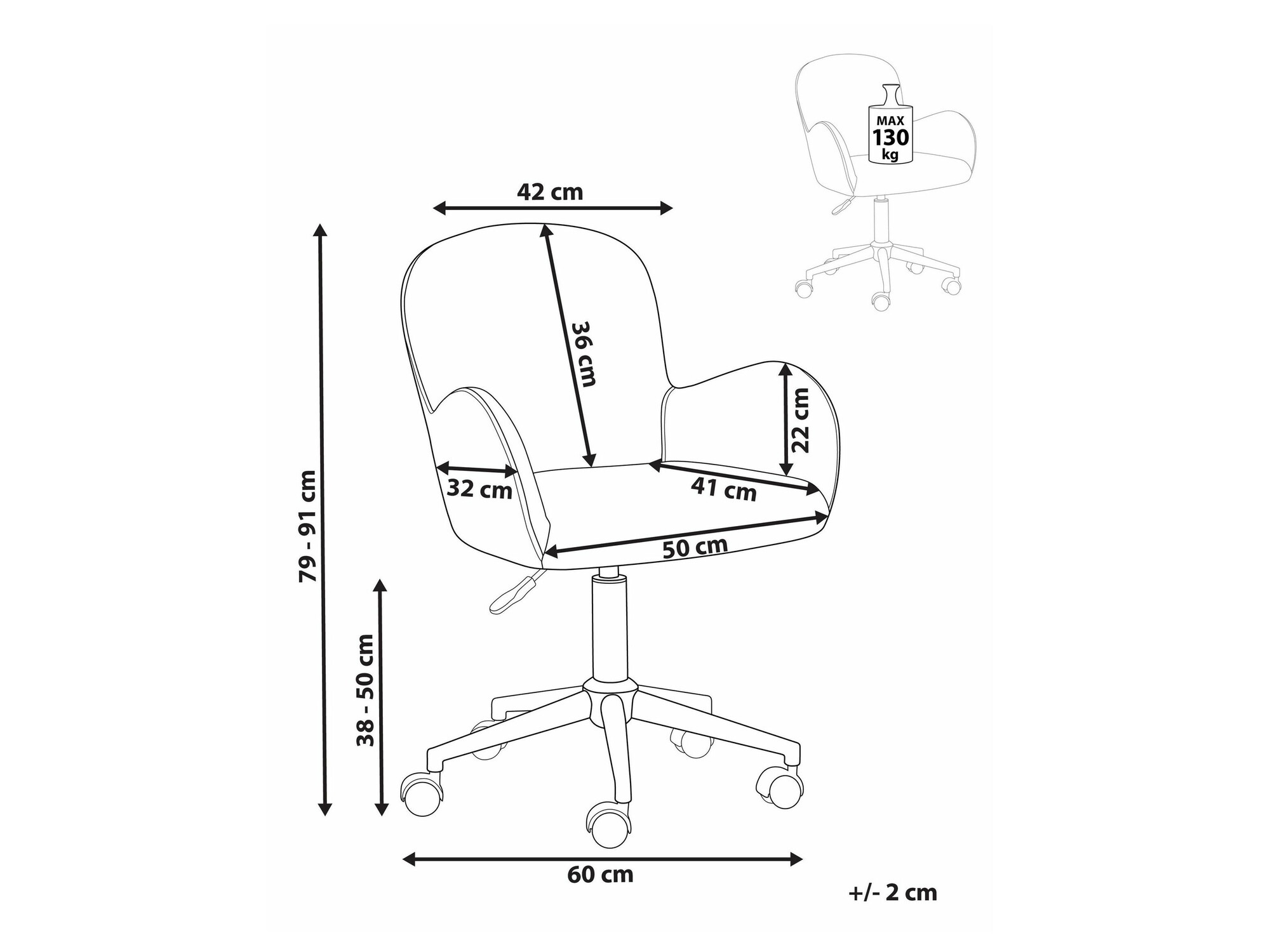 Biroja krēsls Berwyn 906 (Balts)