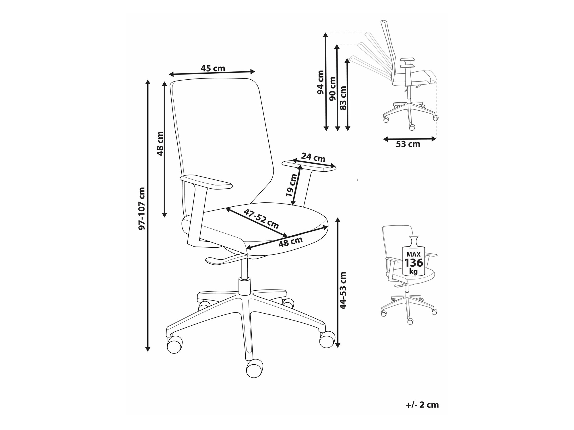 Офисный стул Berwyn 2071 (Серый + Чёрный)
