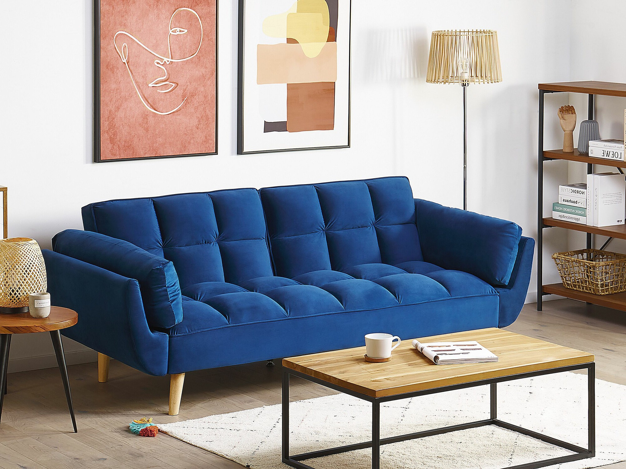 Dīvāns gulta Berwyn 2077 (Zils)