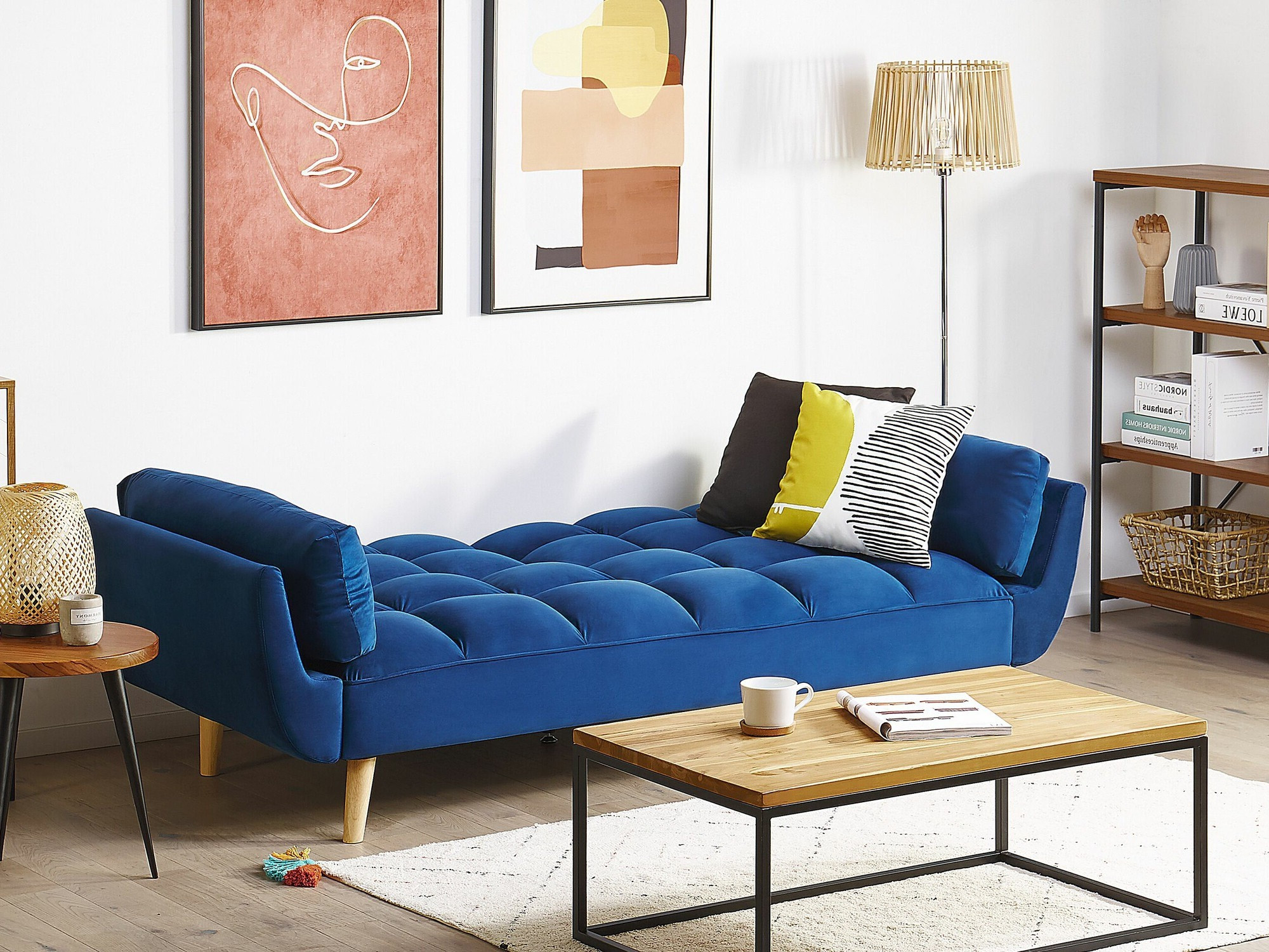 Dīvāns gulta Berwyn 2077 (Zils)