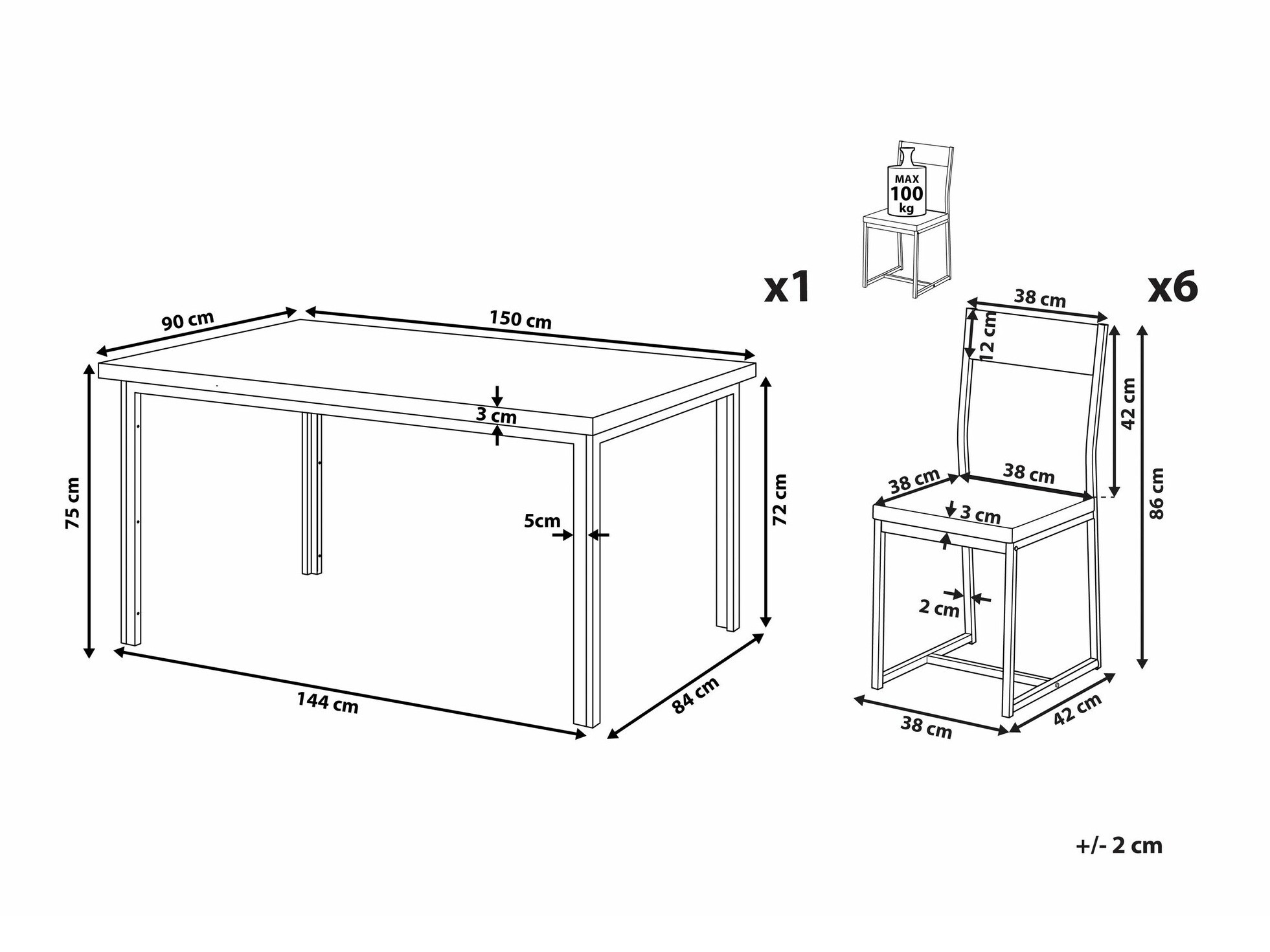 Ēdamistabas komplekts Berwyn 2075