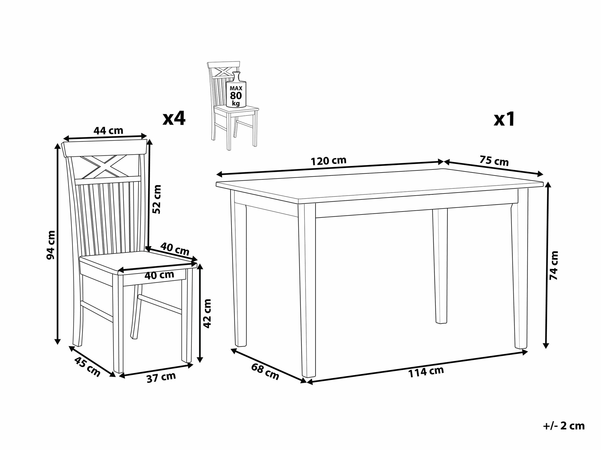 Обеденный гарнитур Berwyn 2081 (Чёрный)