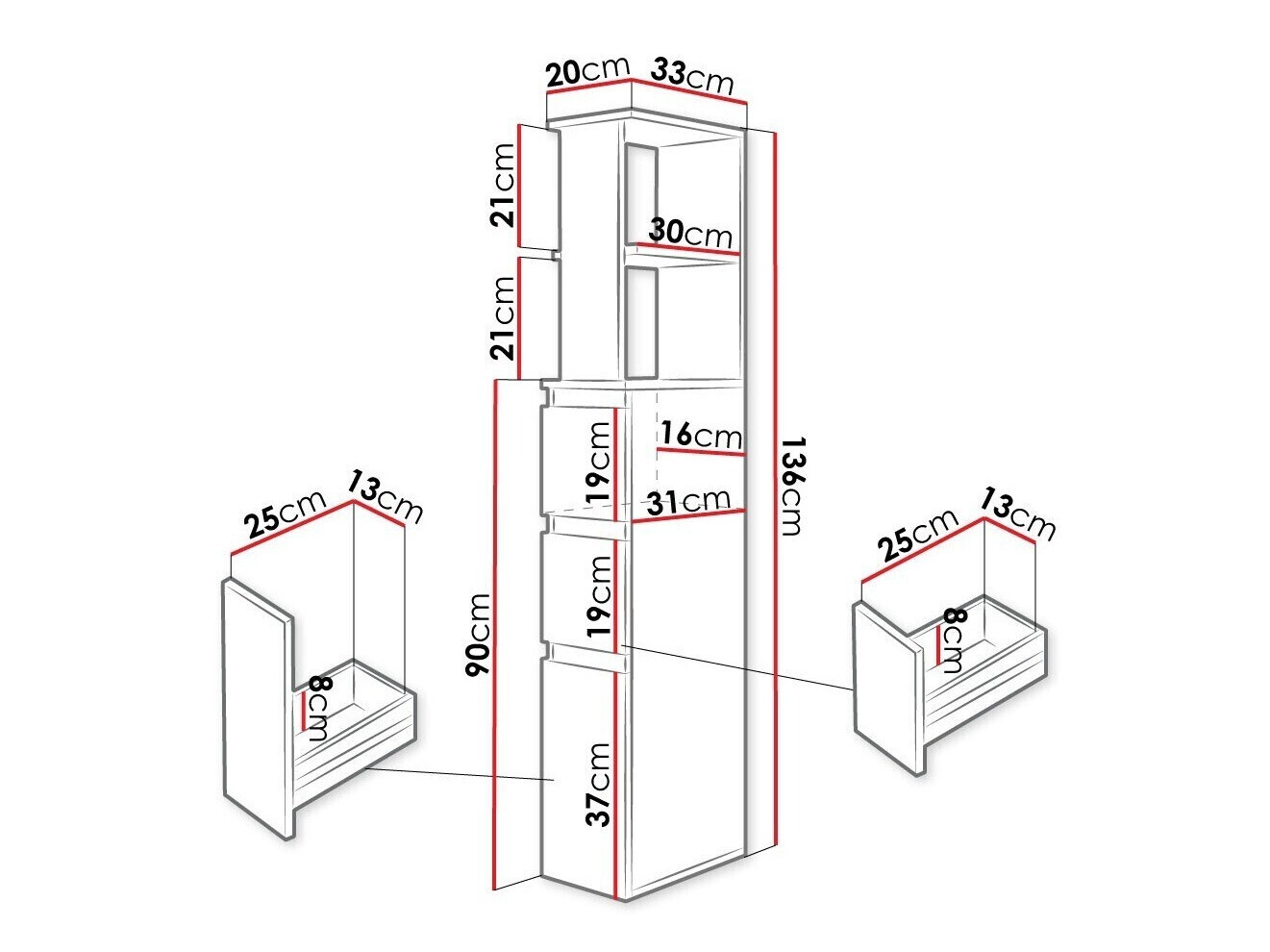 Stāvošs vannas skapītis Comfivo 384