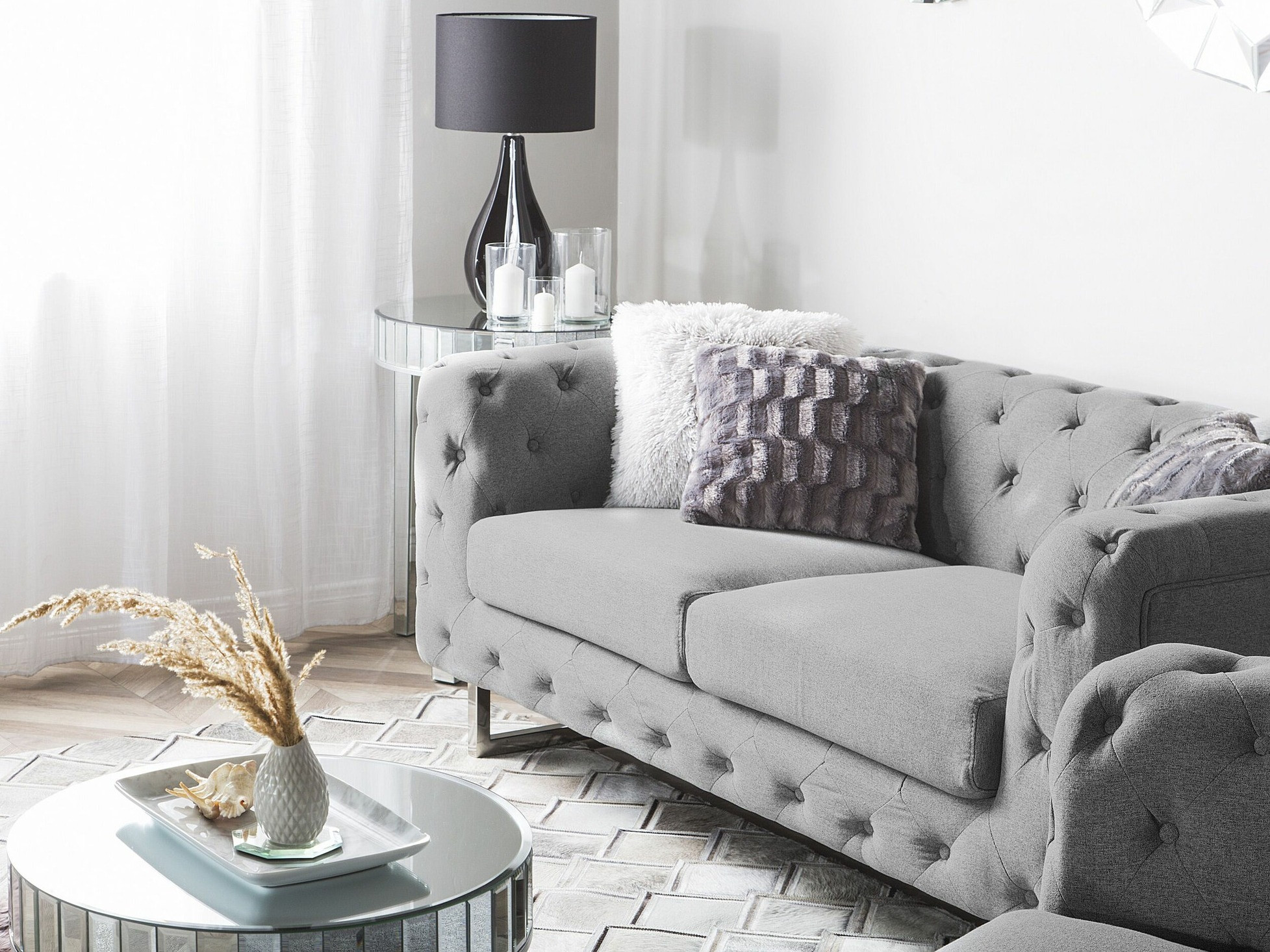 Chesterfield dīvāns Berwyn 2090 (Pelēks)