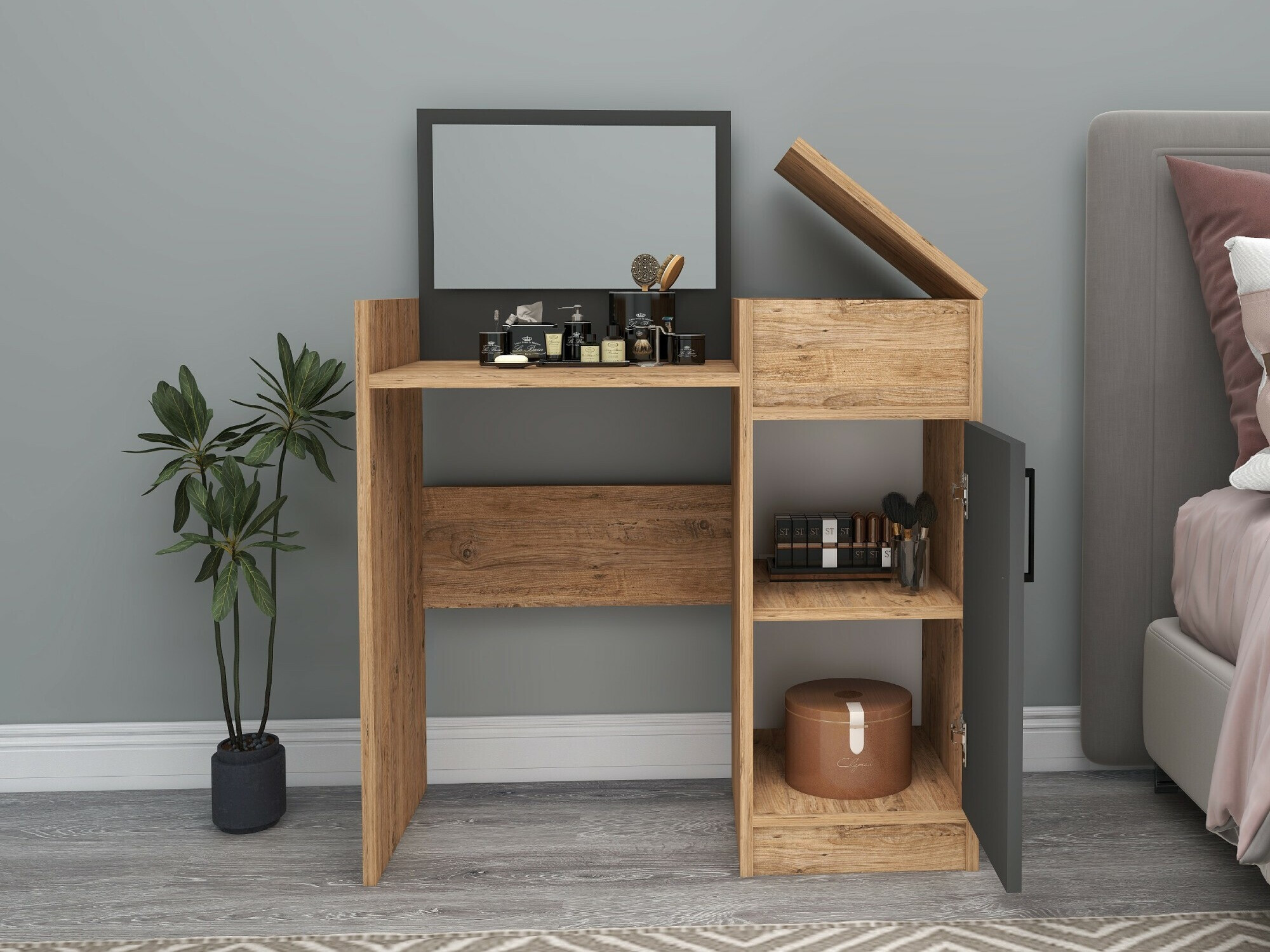 Grima galds Kailua 2161 (Antracīts + Priede)