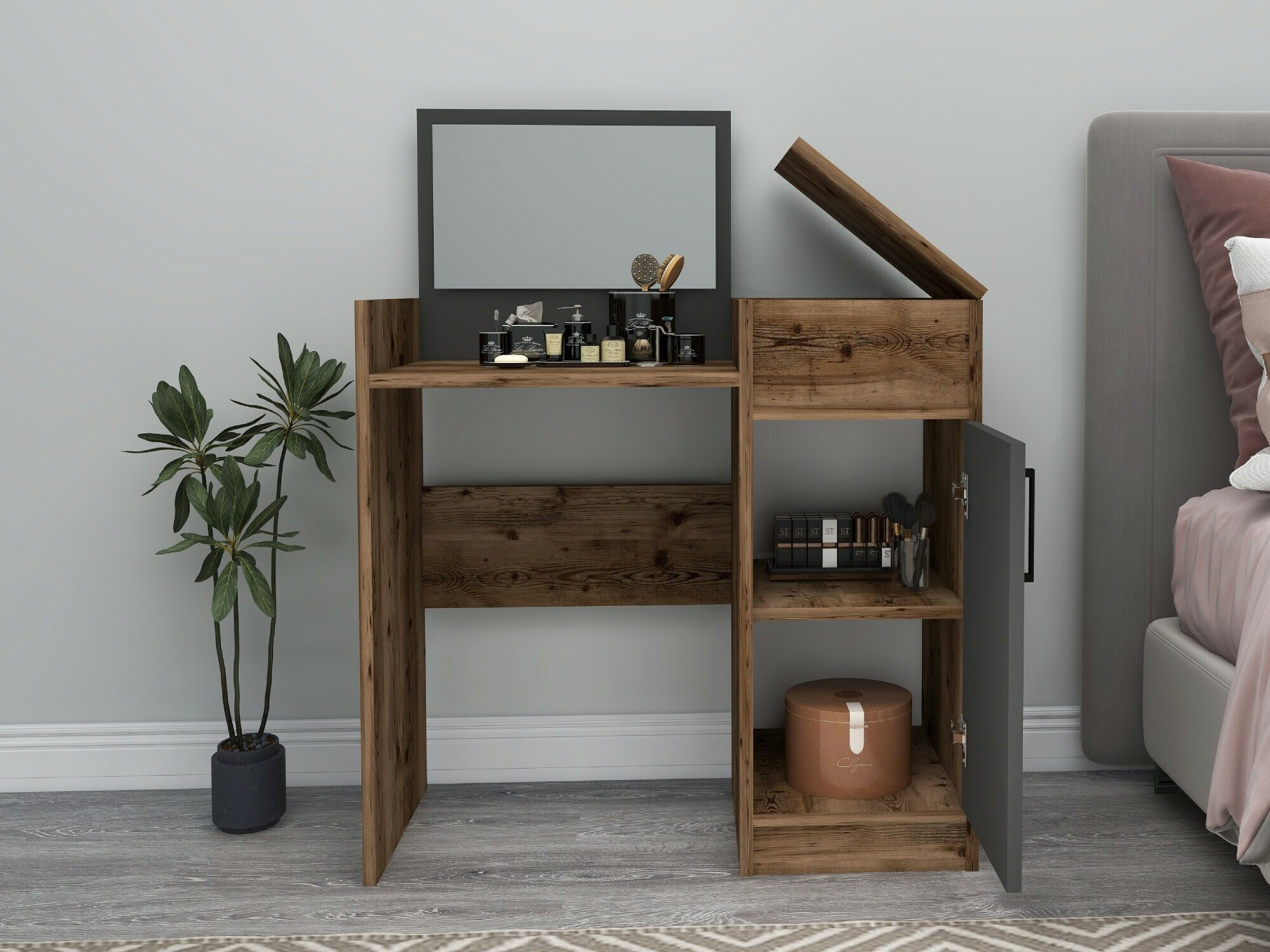 Grima galds Kailua 2161 (Antracīts + Riekstkoks)