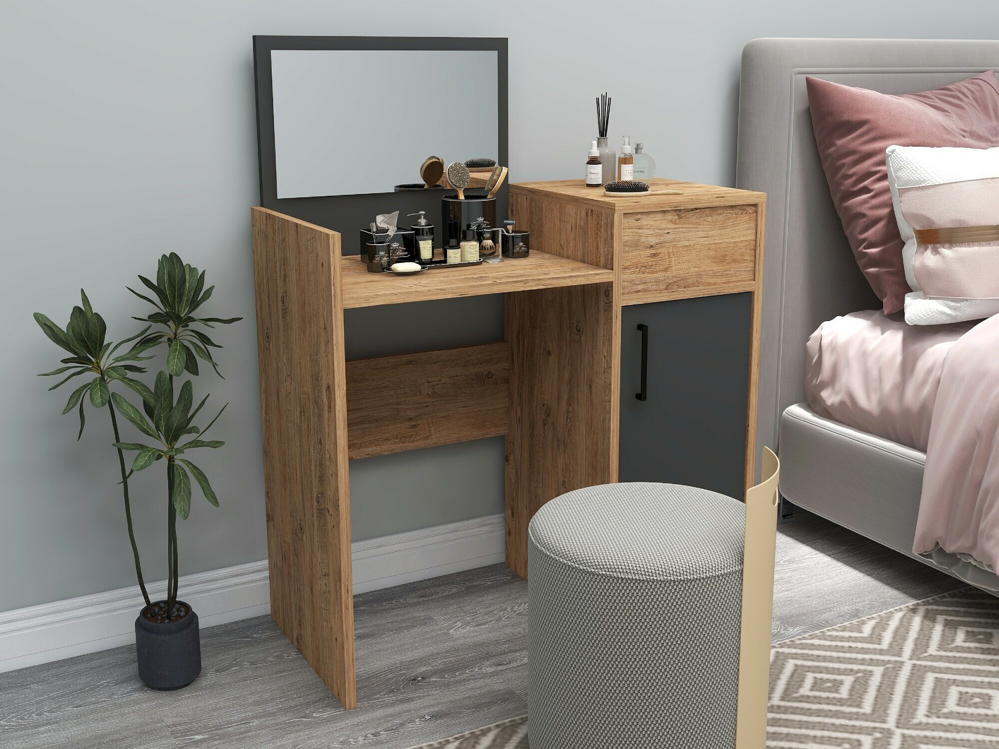 Макияжный столик Kailua 2161 (Антрацит + Сосна)