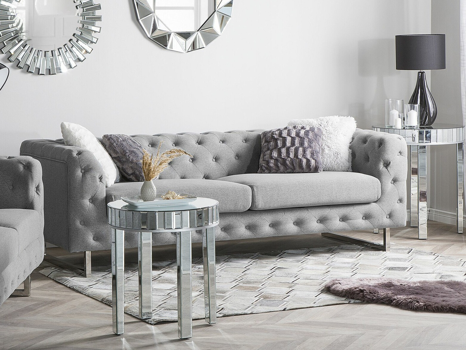 Chesterfield dīvāns Berwyn 2092 (Pelēks)