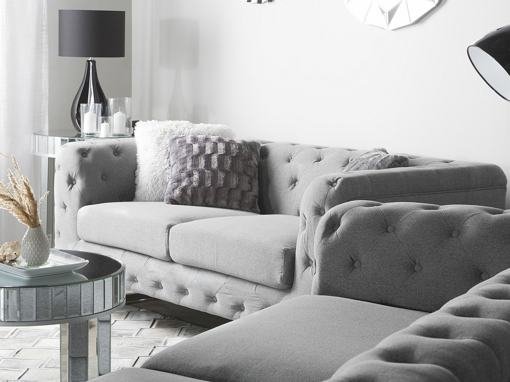 Chesterfield dīvāns Berwyn 2092 (Pelēks)