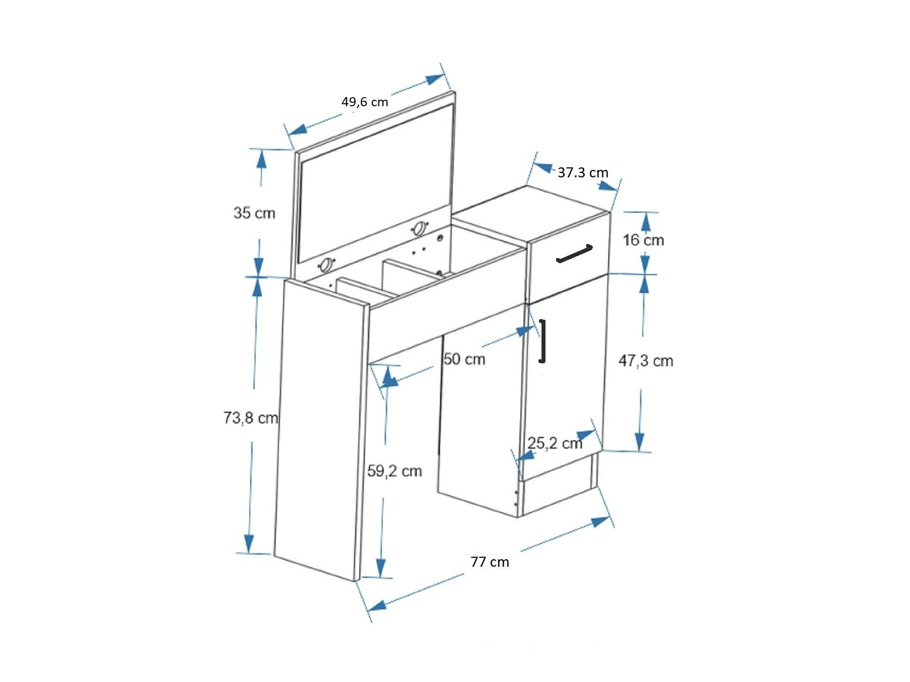 Grima galds Kailua 2162 (Antracīts + Riekstkoks)