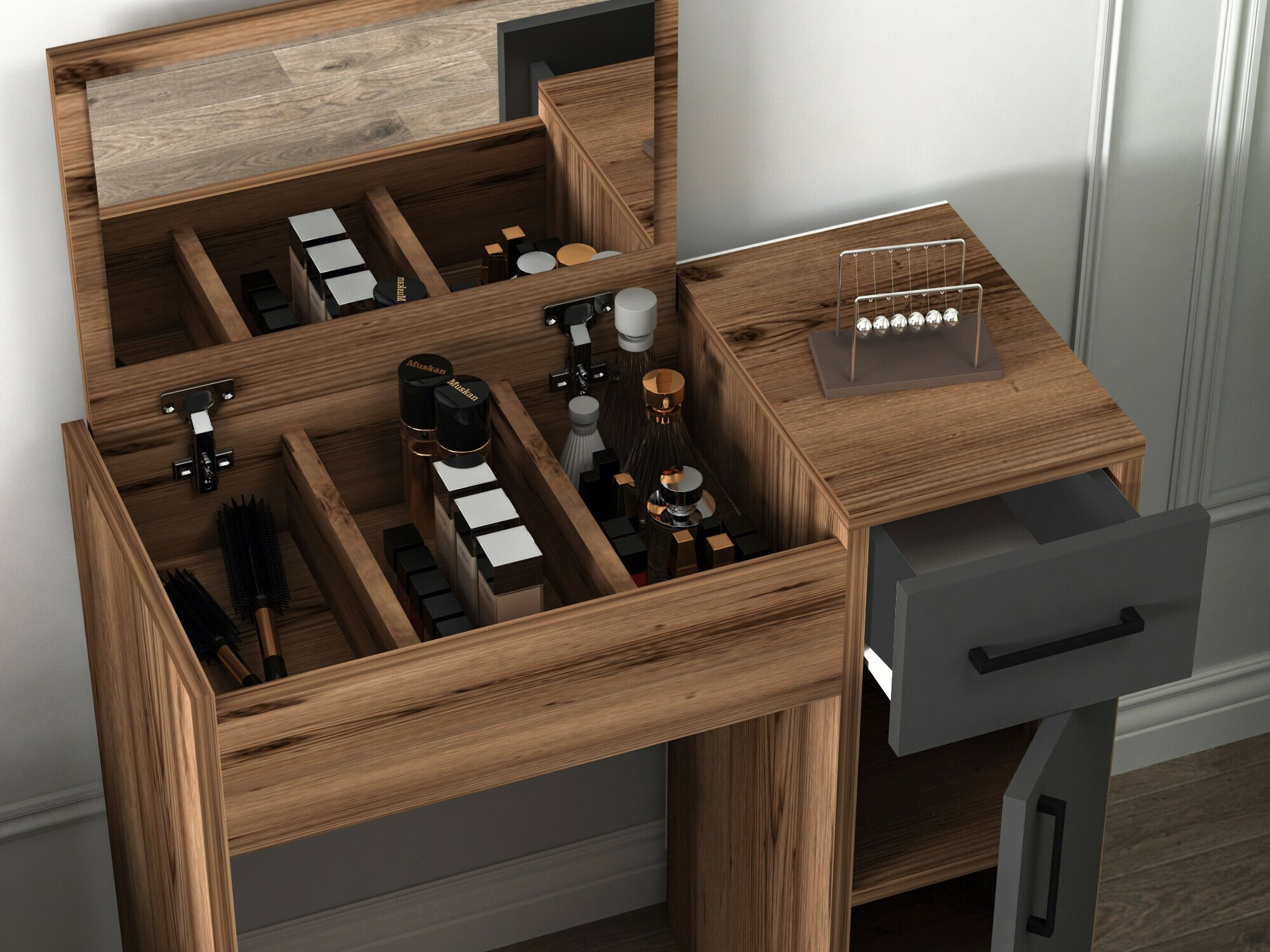 Макияжный столик Kailua 2162 (Антрацит + Грецкий орех)