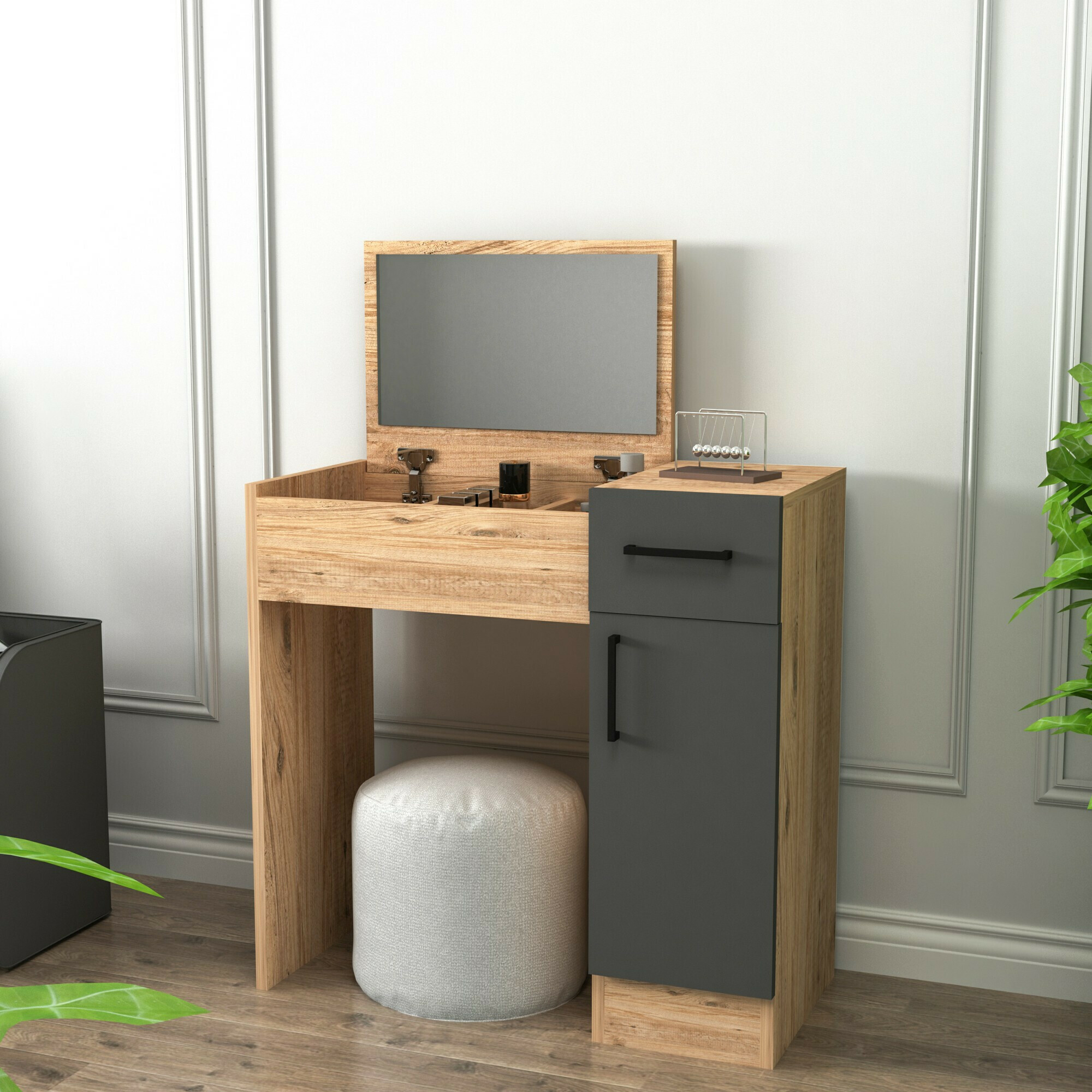 Макияжный столик Kailua 2162 (Антрацит + Сосна)