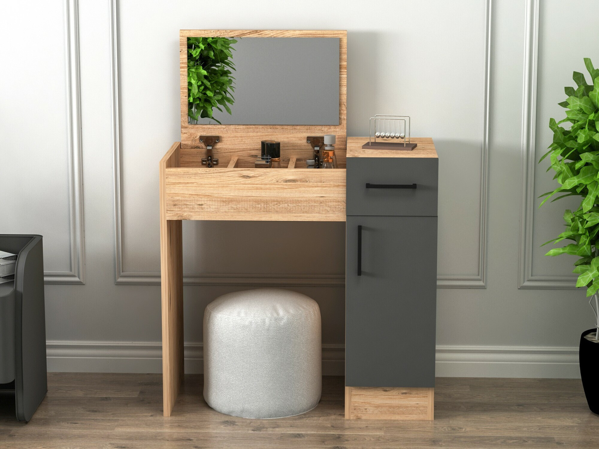 Макияжный столик Kailua 2162 (Антрацит + Сосна)