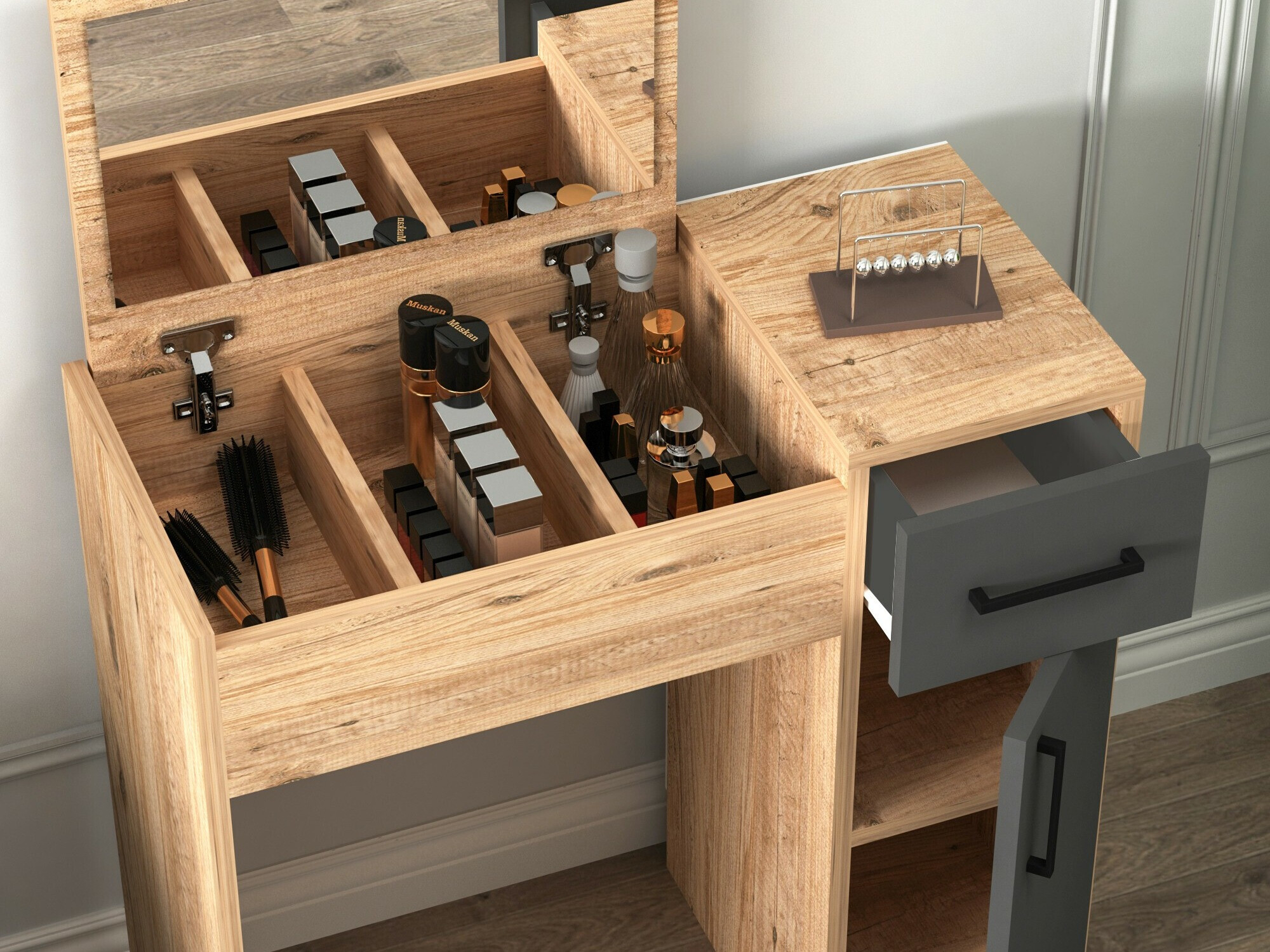 Макияжный столик Kailua 2162 (Антрацит + Сосна)