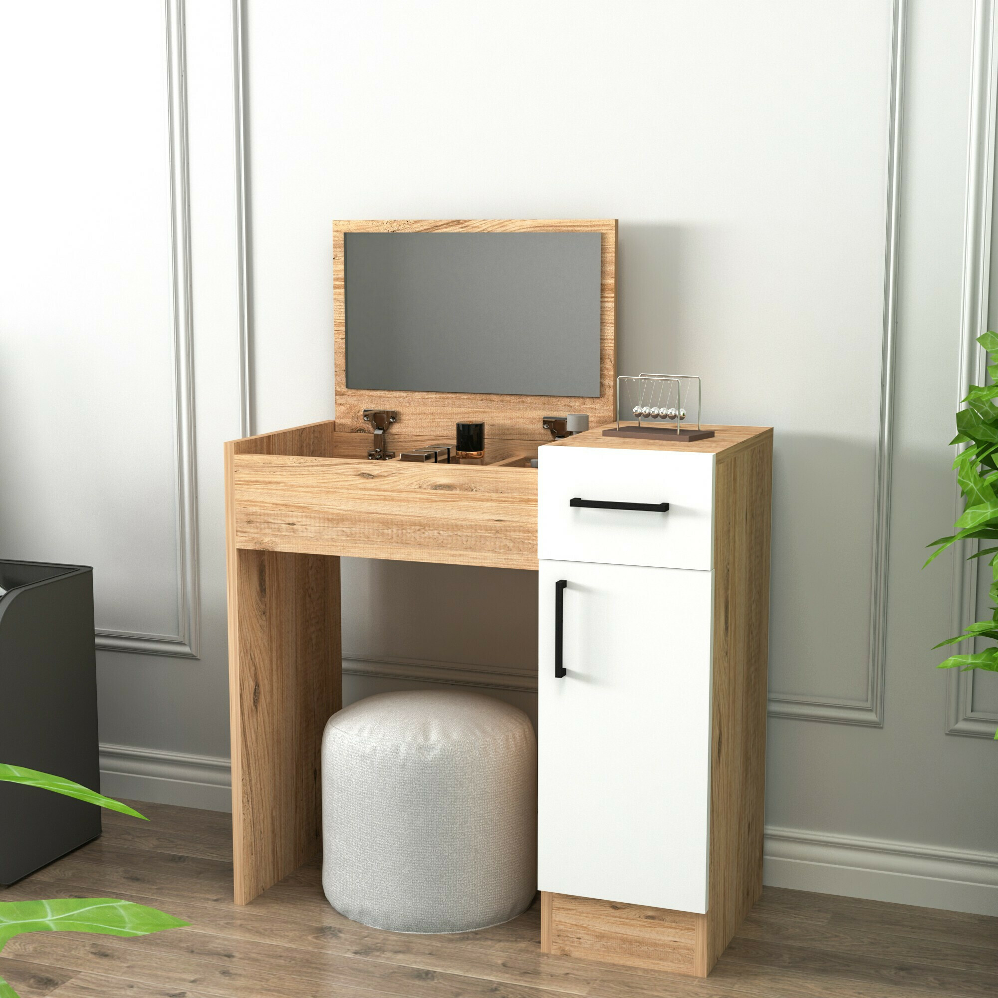 Макияжный столик Kailua 2162 (Белый + Сосна)