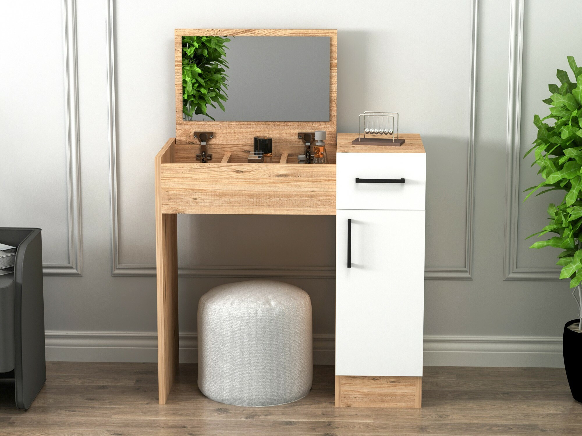 Макияжный столик Kailua 2162 (Белый + Сосна)