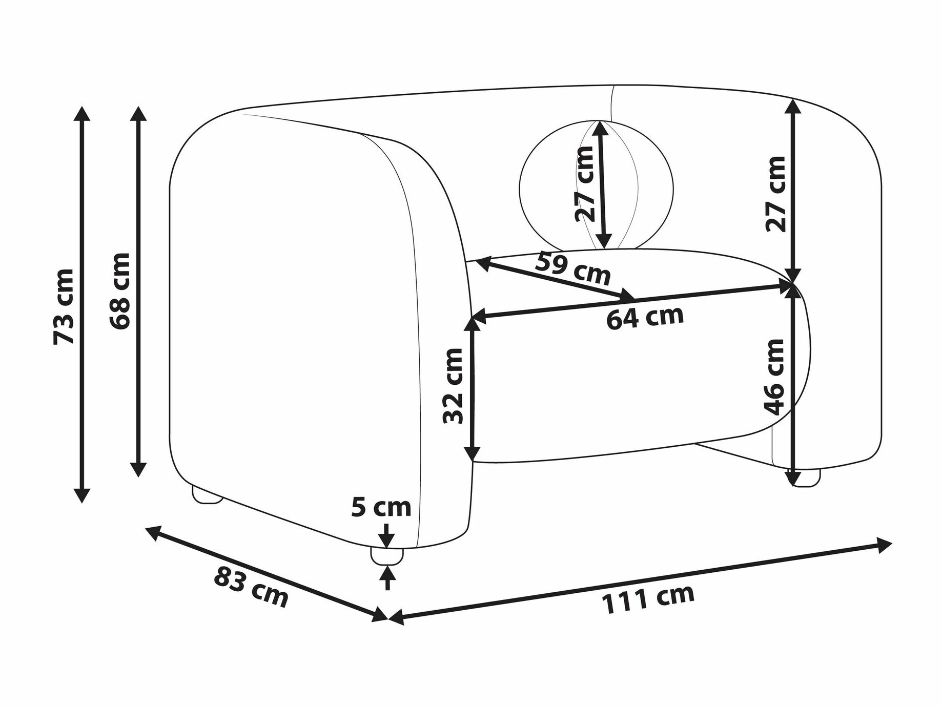 Krēsls Veselme 101 (Balts)