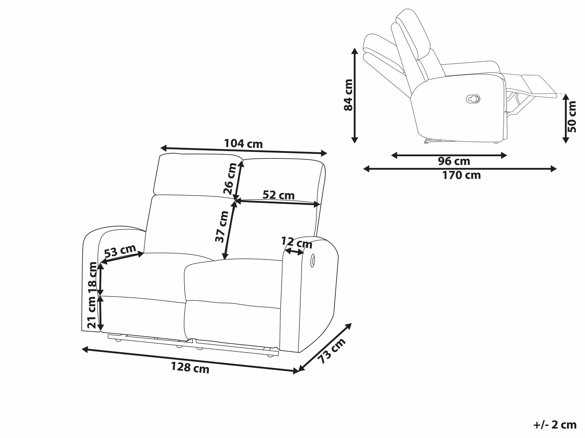 Dīvāns reglainer Berwyn 2107 (Krēms)