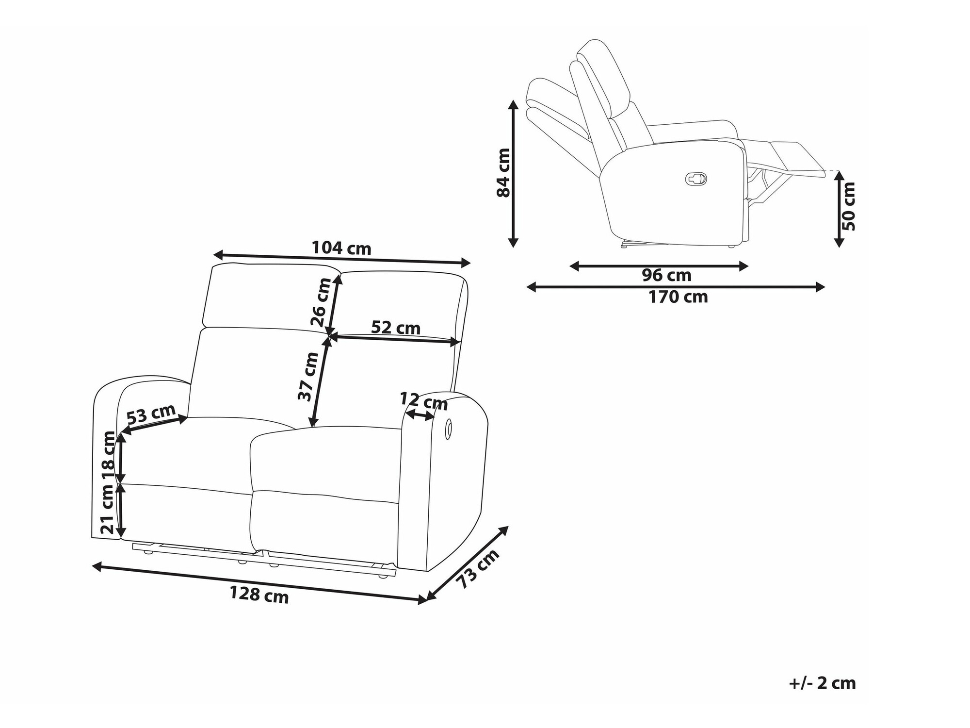 Dīvāns reglainer Berwyn 2108 (Krēms)