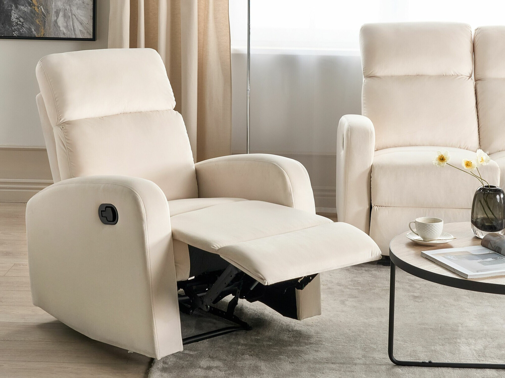 Krēsls reglainer Berwyn 2105 (Krēms)