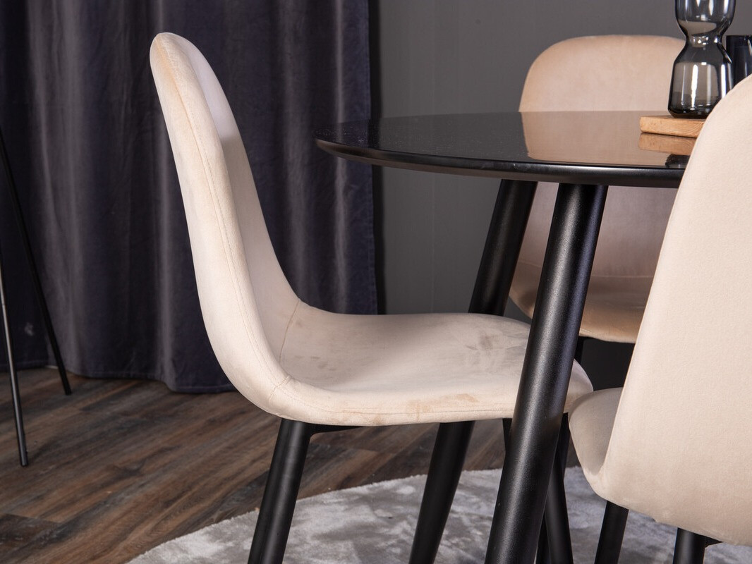 Ēdamistabas komplekts Dallas 348 (Beige + Melns)