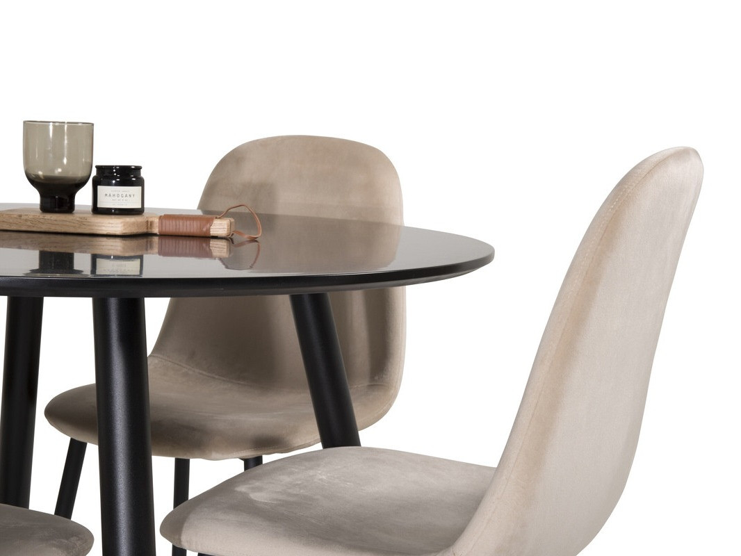 Ēdamistabas komplekts Dallas 348 (Bēšs + Melns)