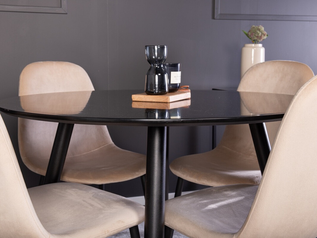 Ēdamistabas komplekts Dallas 348 (Bēšs + Melns)