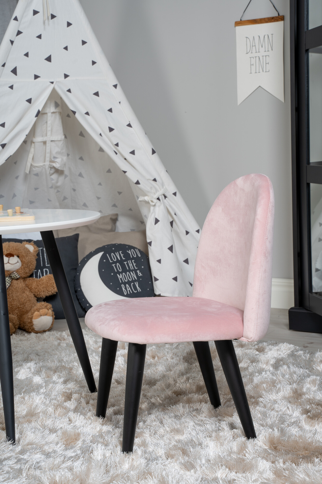 Детское кресло Dallas 165 (Розовый + Чёрный)