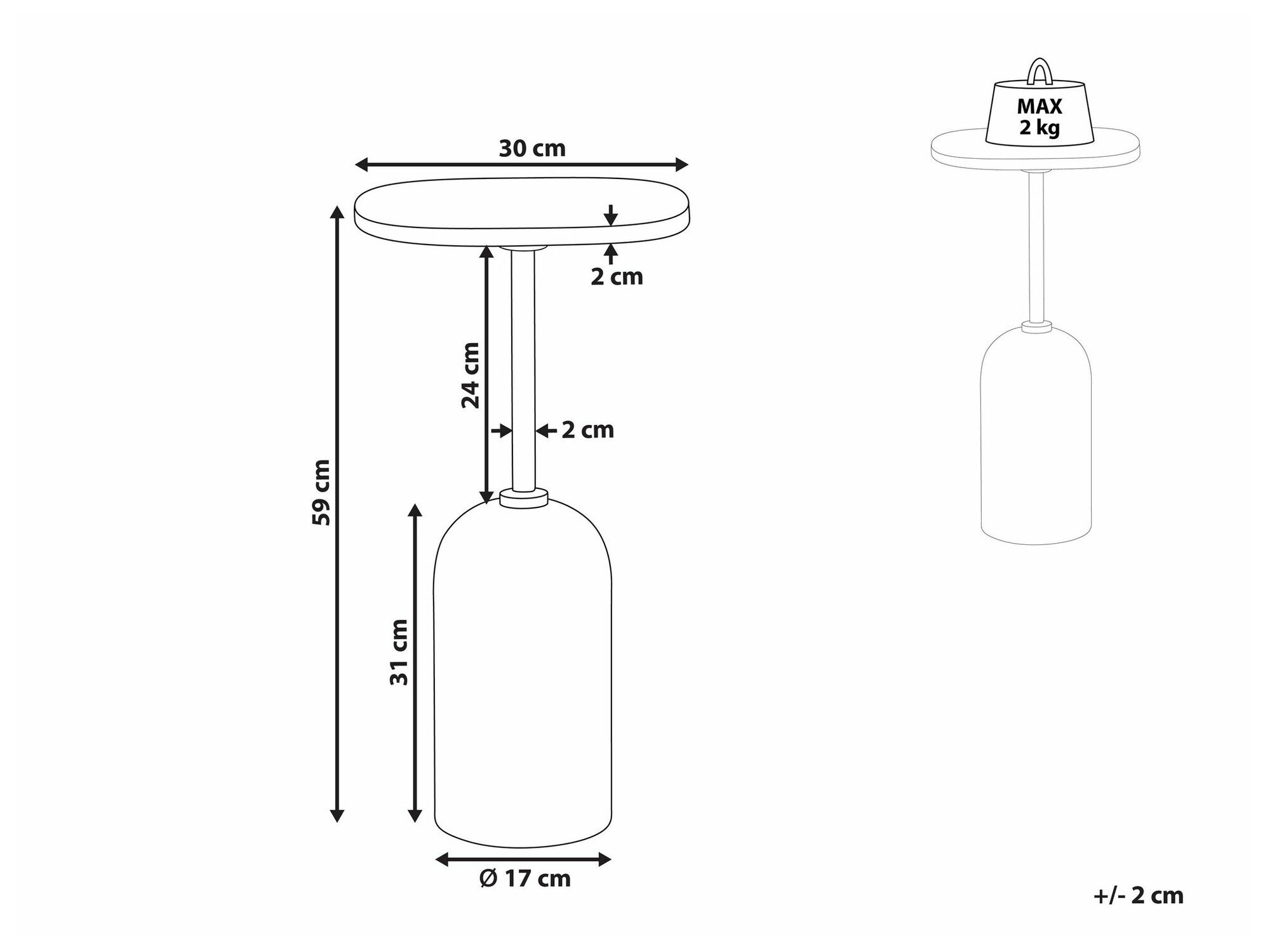 Kafijas galdiņš Berwyn 2127 (Balts + Gaišs koks)