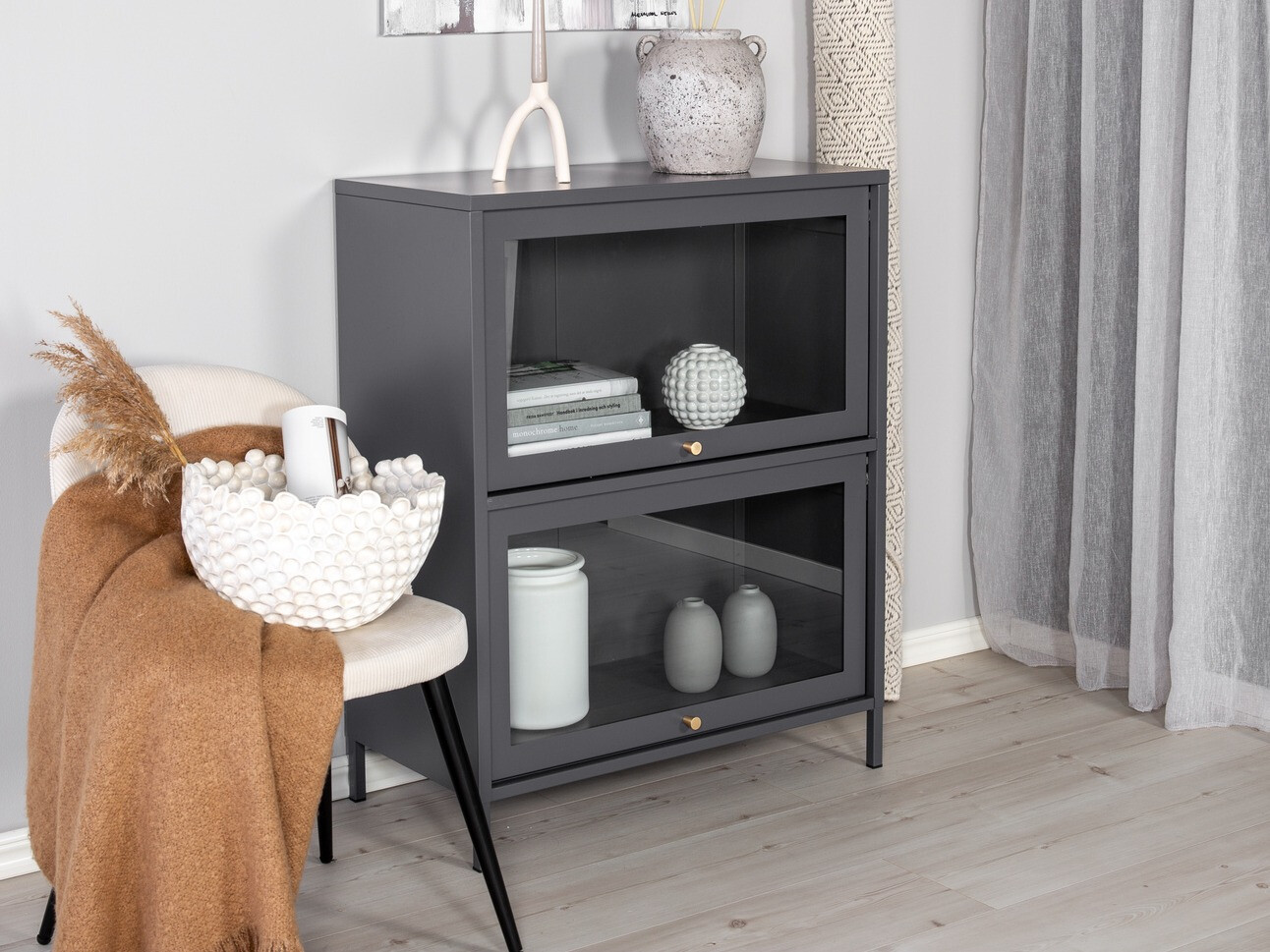 Skapis Evasevu 100 (Gaiši pelēks)