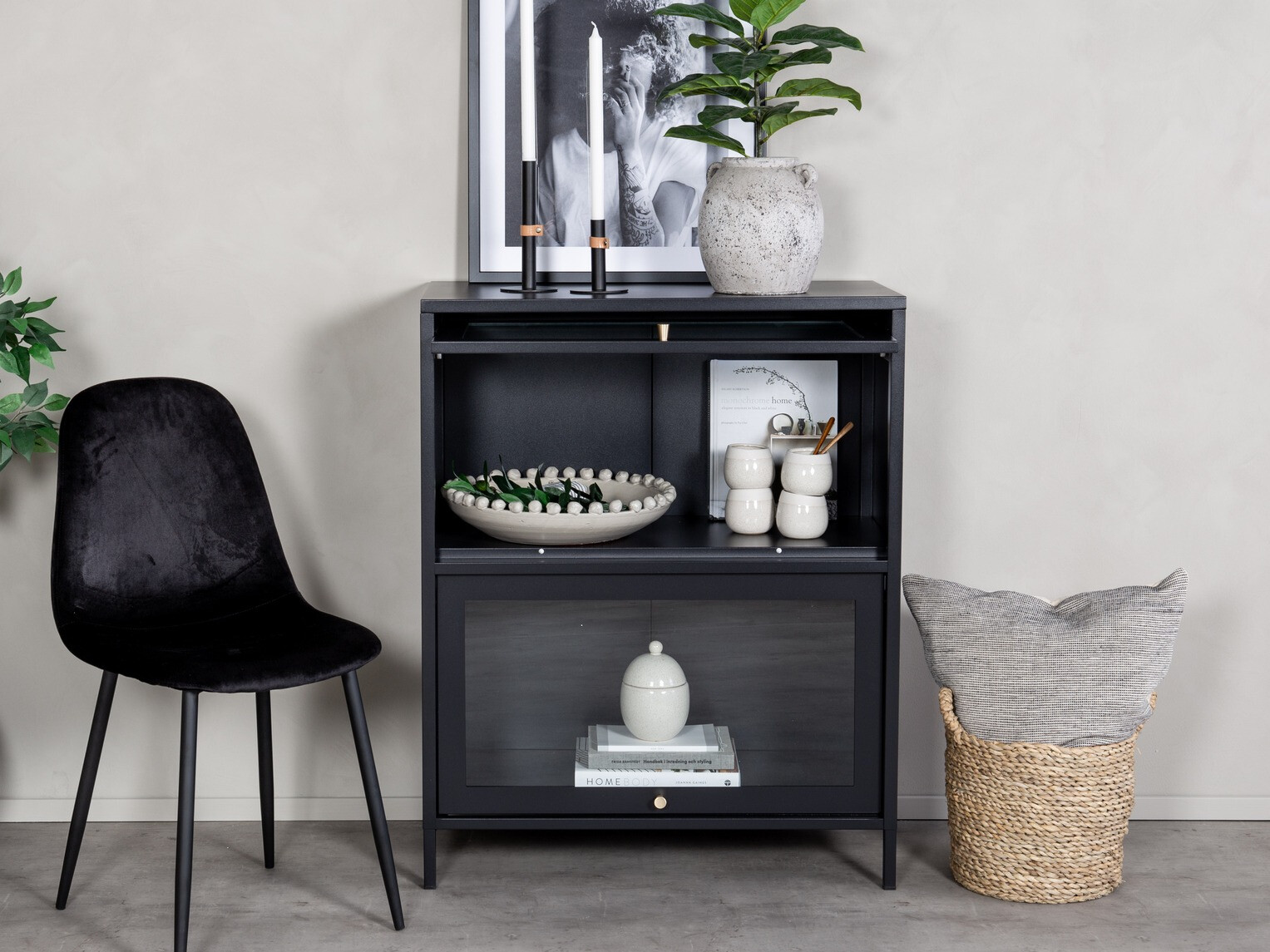 Skapis Evasevu 100 (Melns)