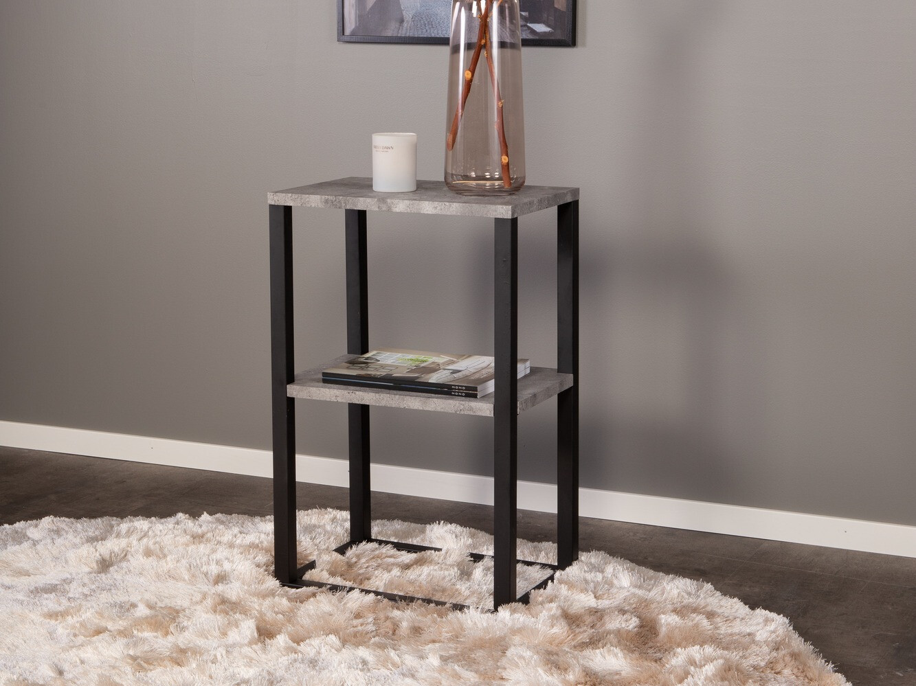 Kafijas galdiņš Dallas 260 (Betons + Melns)