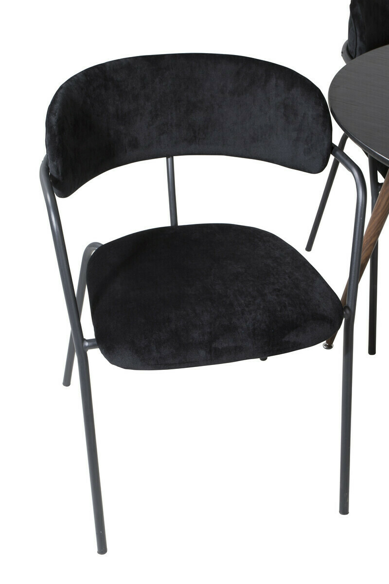 Обеденный гарнитур Dallas 285 (Чёрный + Орех)