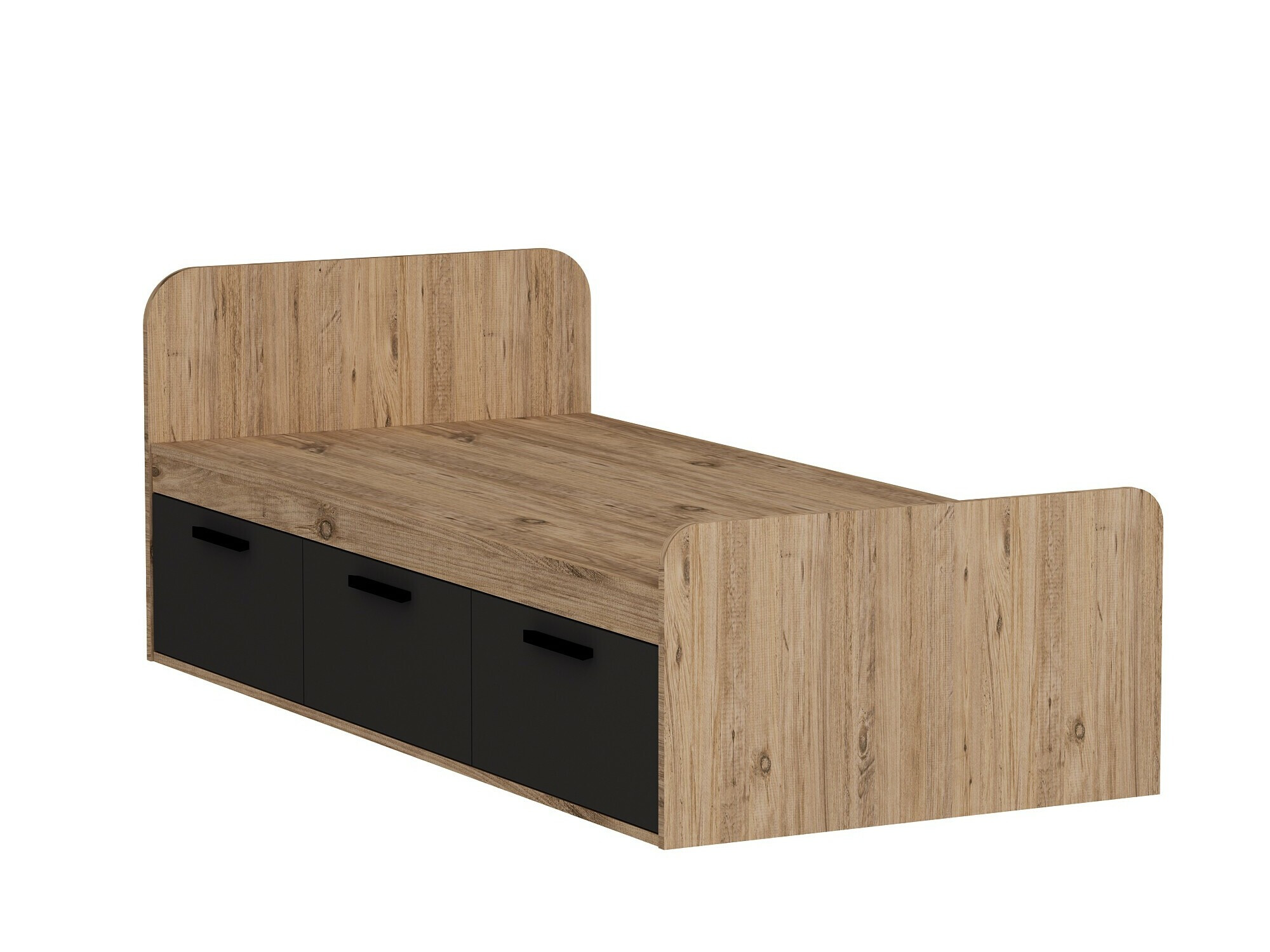 Кровать Kailua 2185 (Антрацит + Сосна)