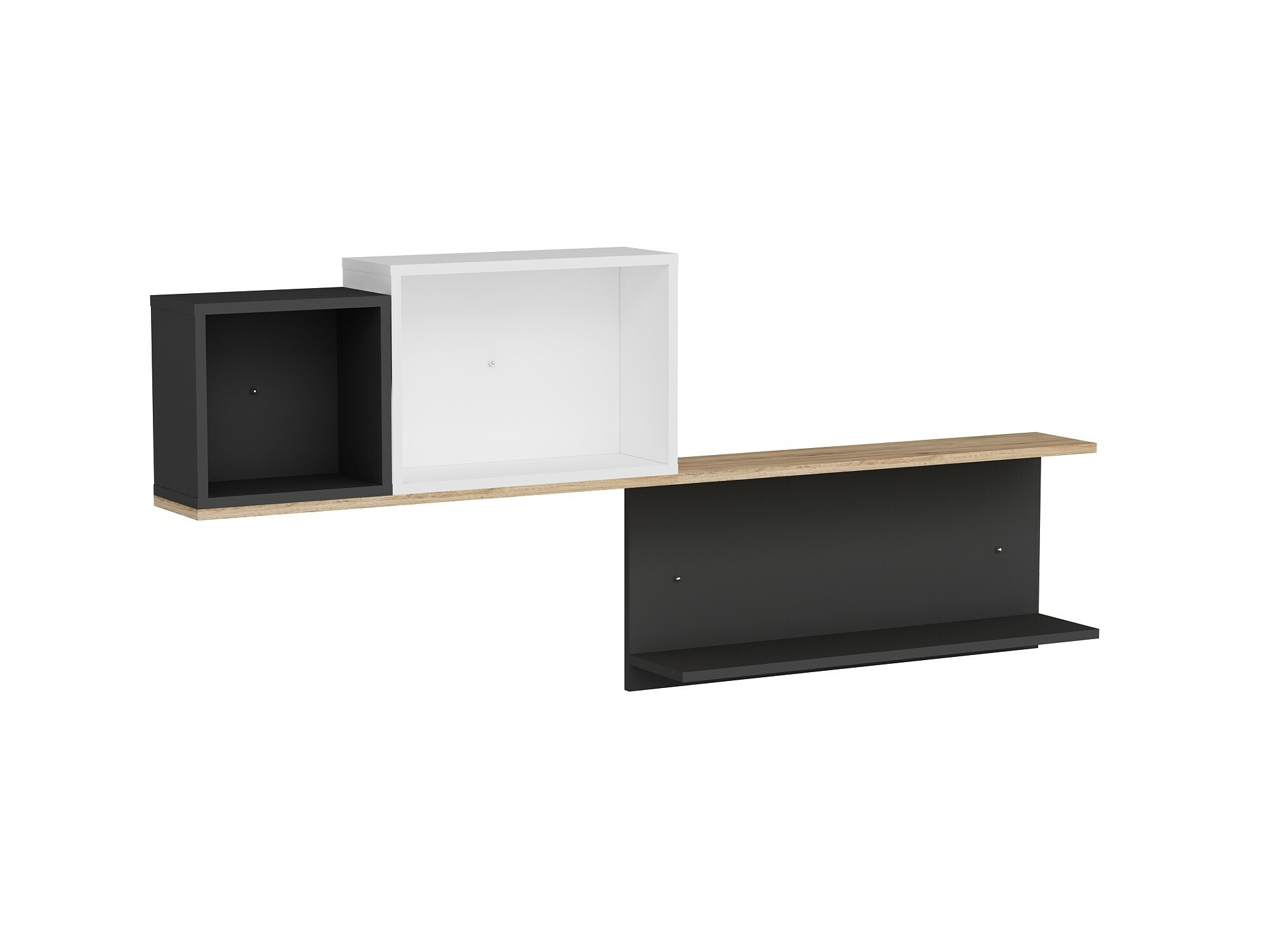 Настенная полка Kailua 2184 (Белый + Антрацит + Сосна)