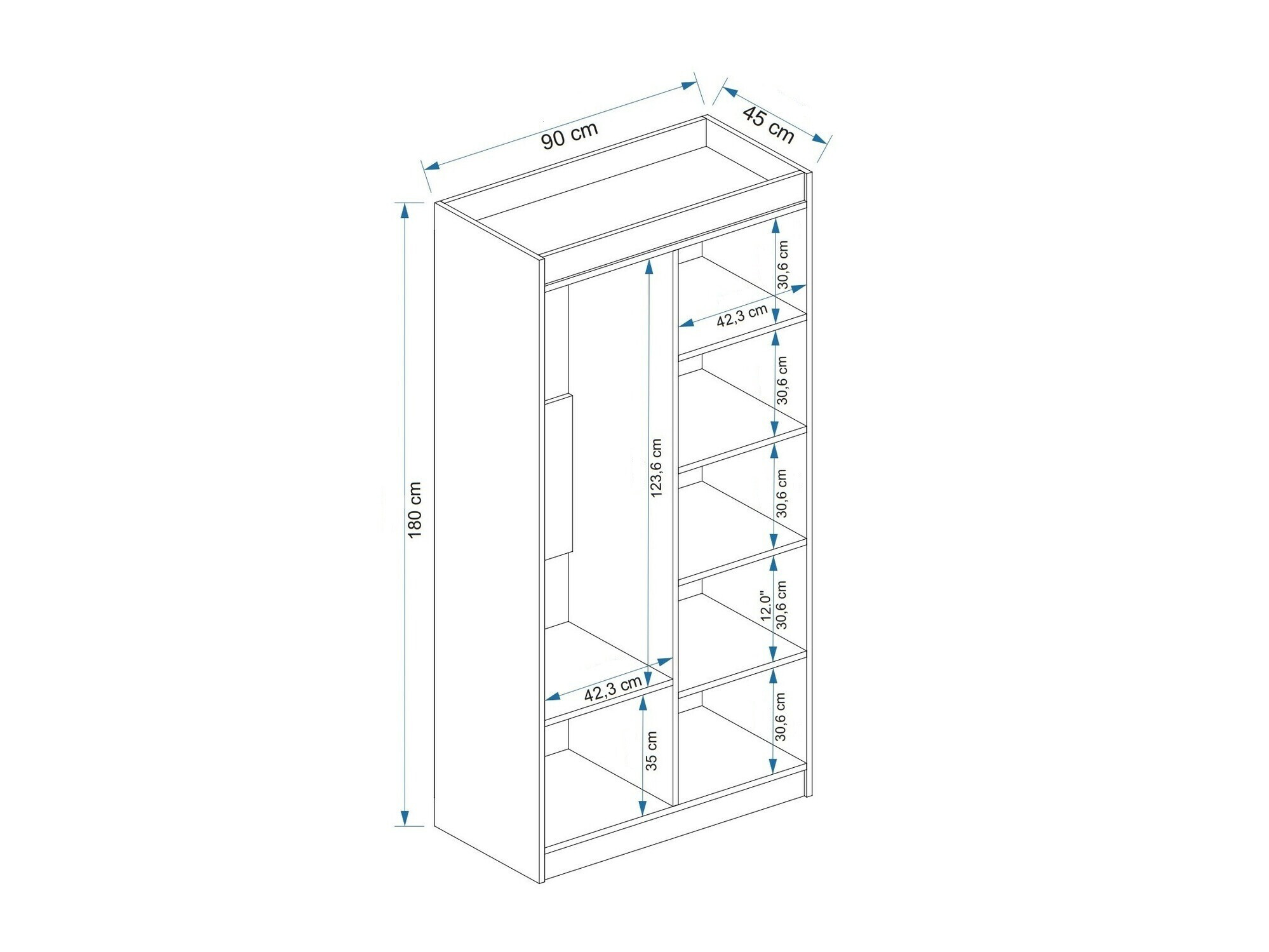 Skapis Kailua 2186 (Antracīts + Priede)
