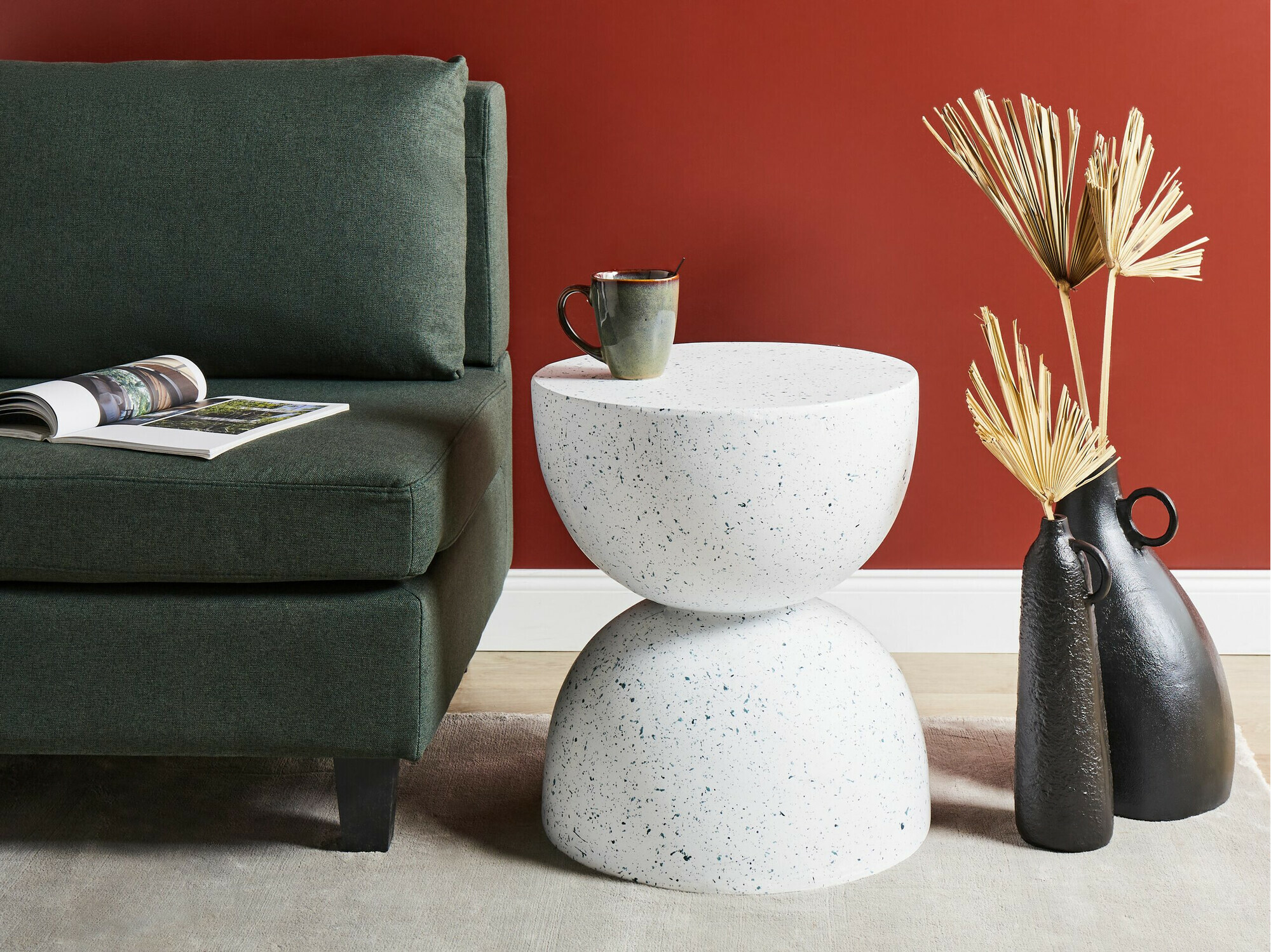 Kafijas galdiņš Berwyn 2143 (Balts + Terazzo)