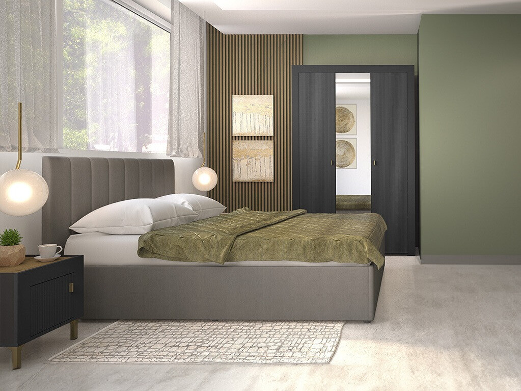 Спальный гарнитур Mormavu 113 (Матовый черный)