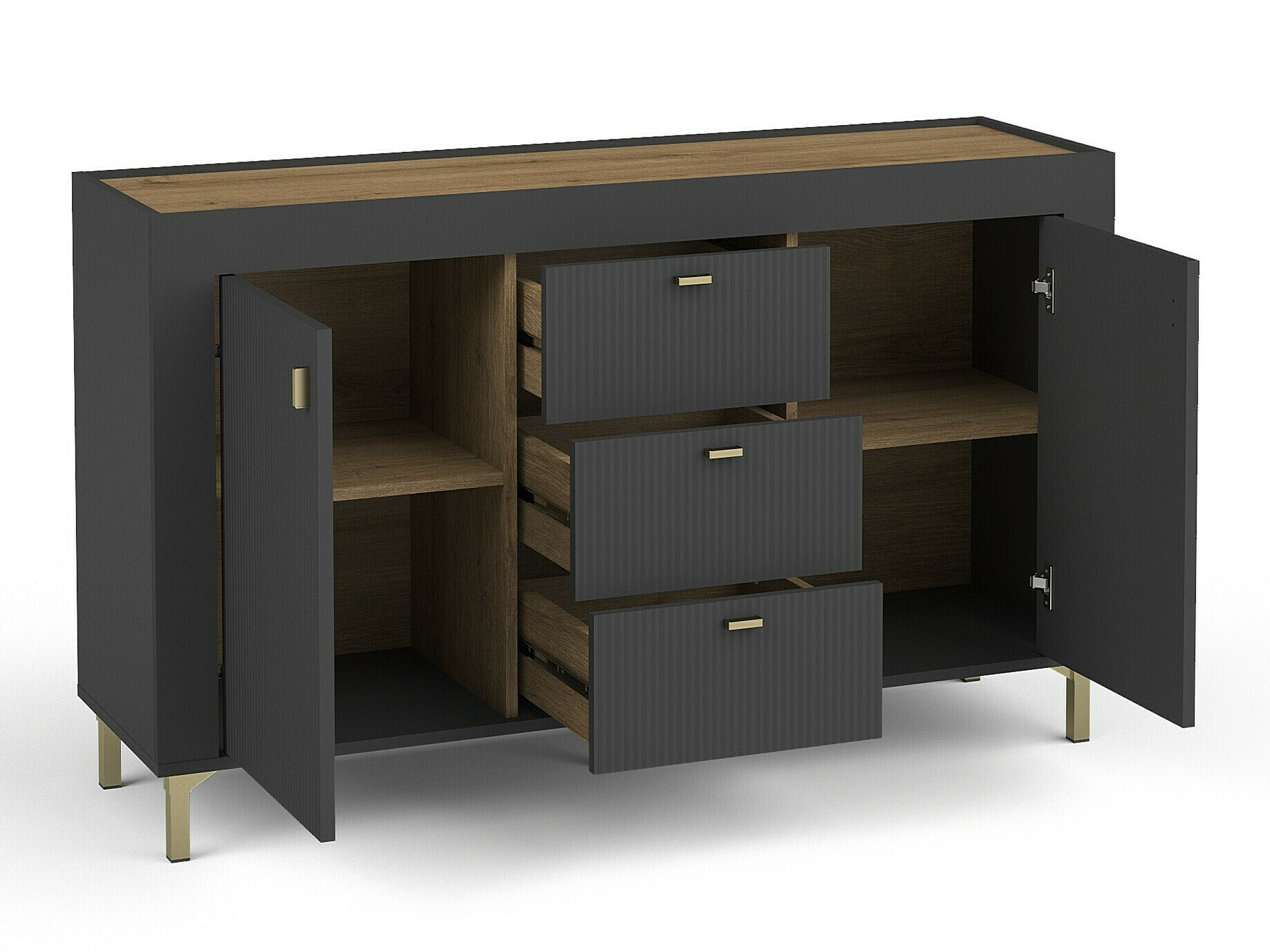 Viesistabas komplekts Mormavu 114 (Matēts melns)