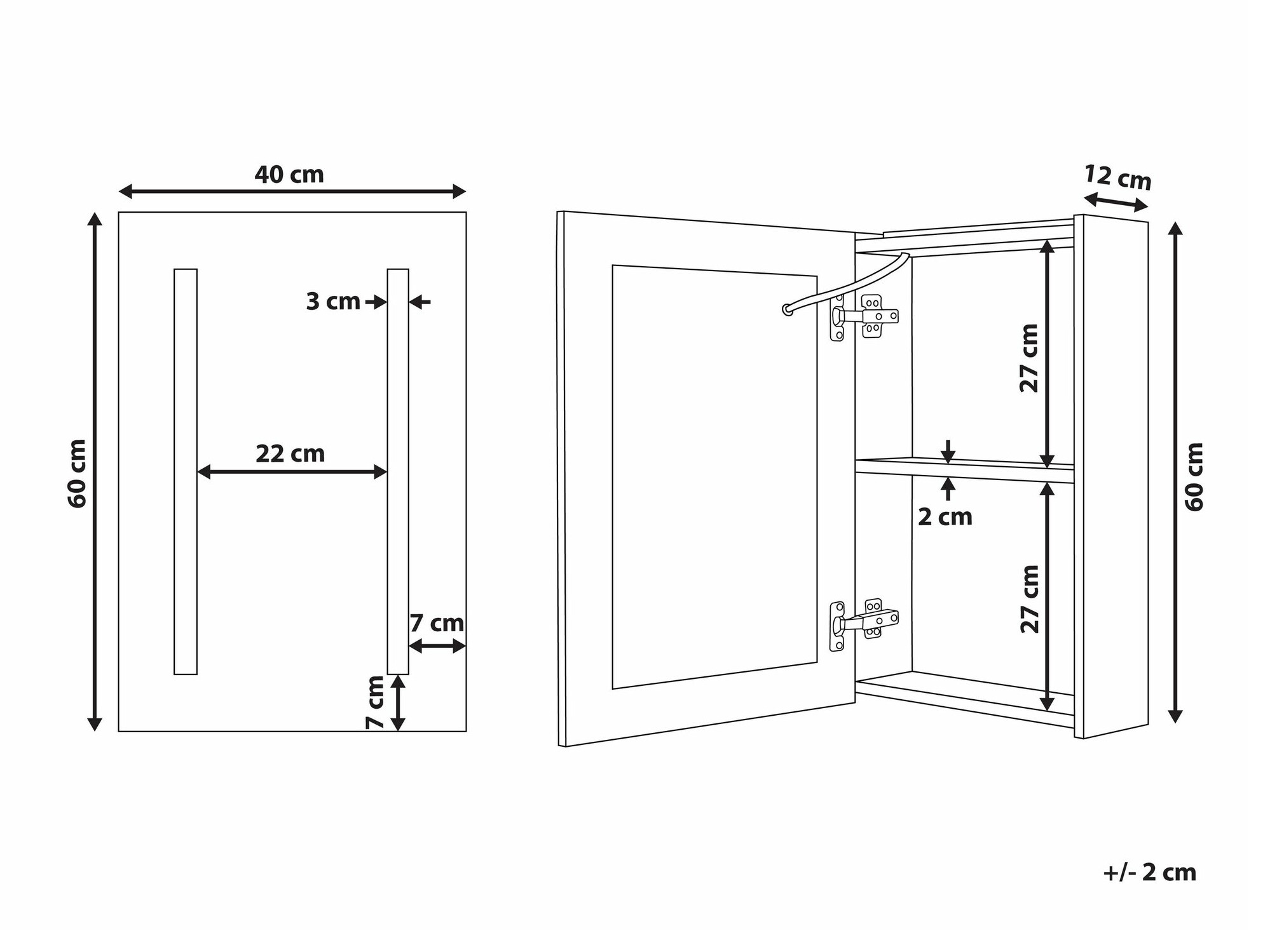Vannas istabas skapis ar spoguli Berwyn 2152 (Balts)