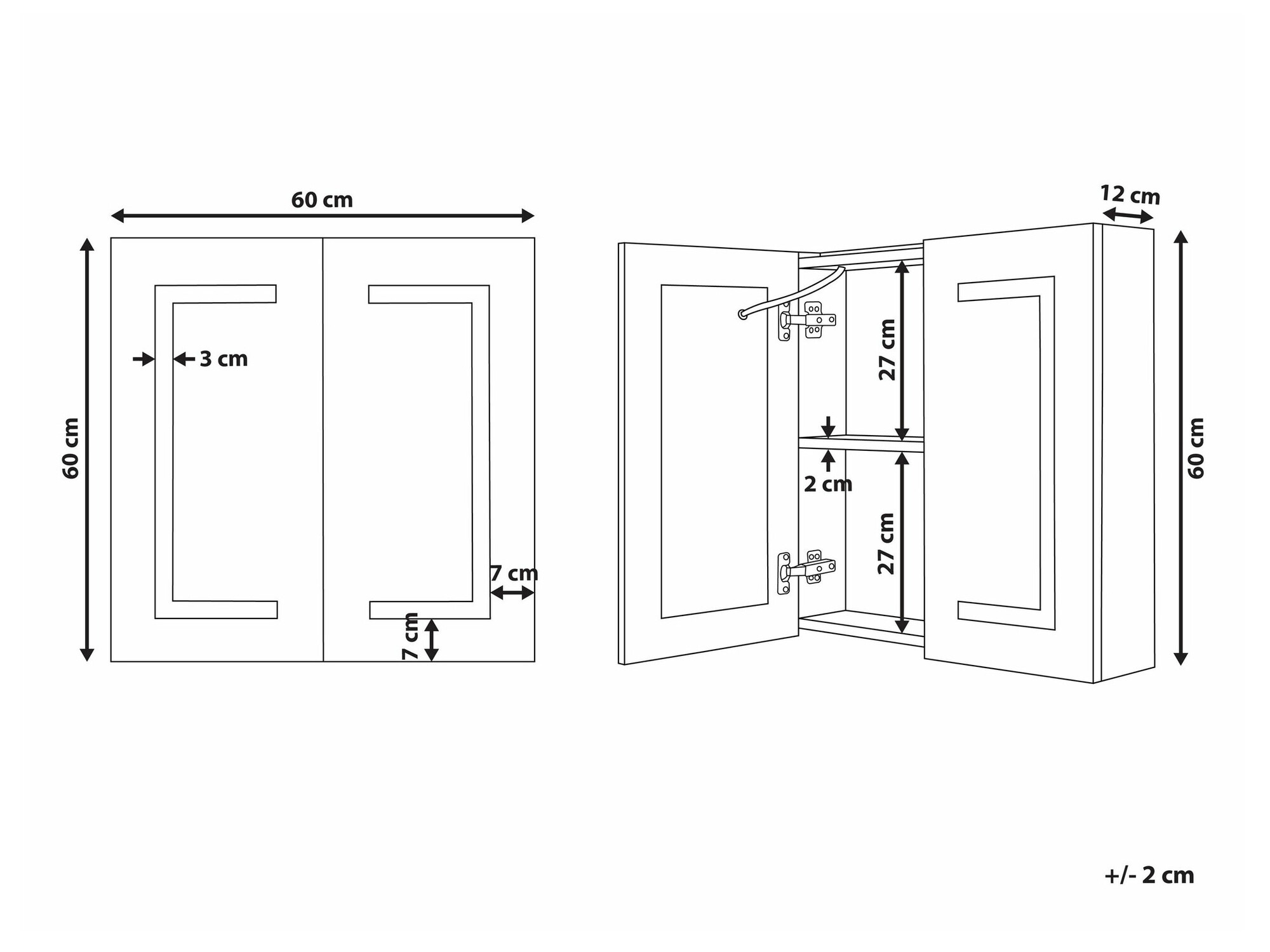 Vannas istabas skapis ar spoguli Berwyn 2153 (Balts)