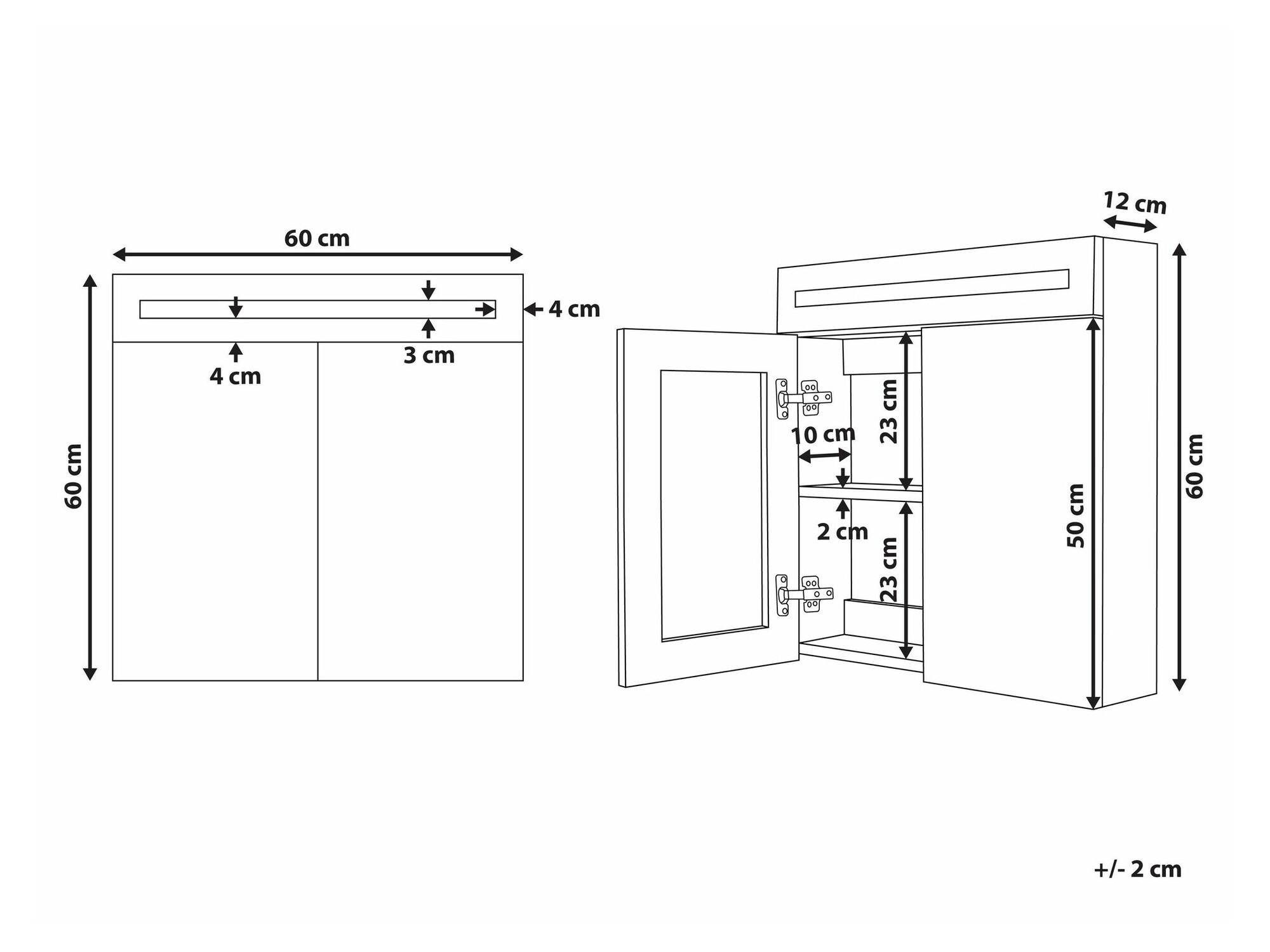 Vannas istabas skapis ar spoguli Berwyn 2154 (Balts)