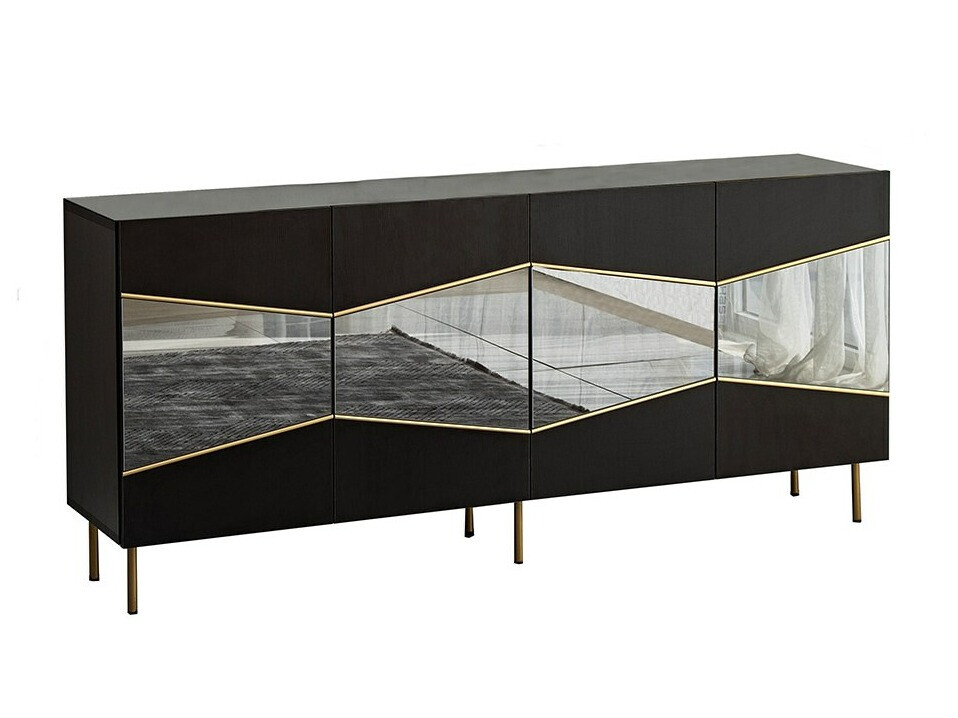 Skapis Kailua 2210 (Melns + Zelta)